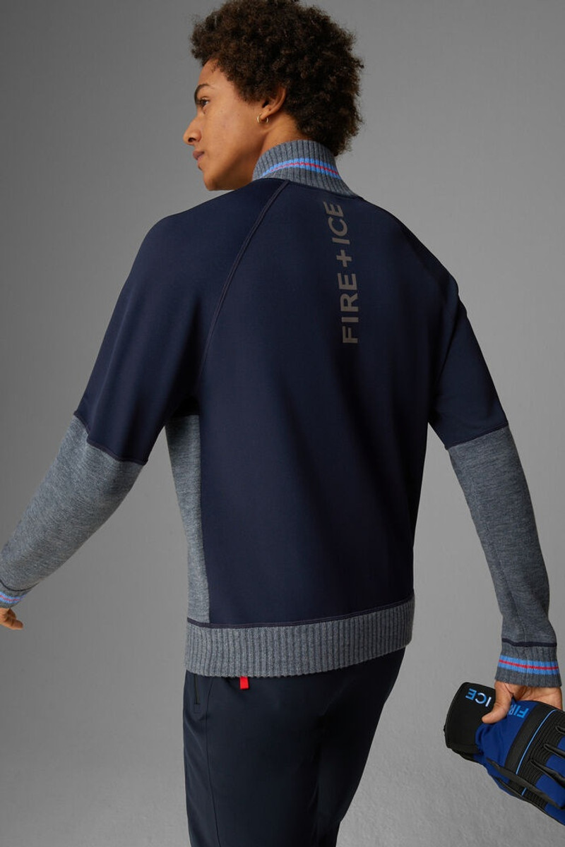 Hugh Half-zipper pullover in Navy blue/Gray 3