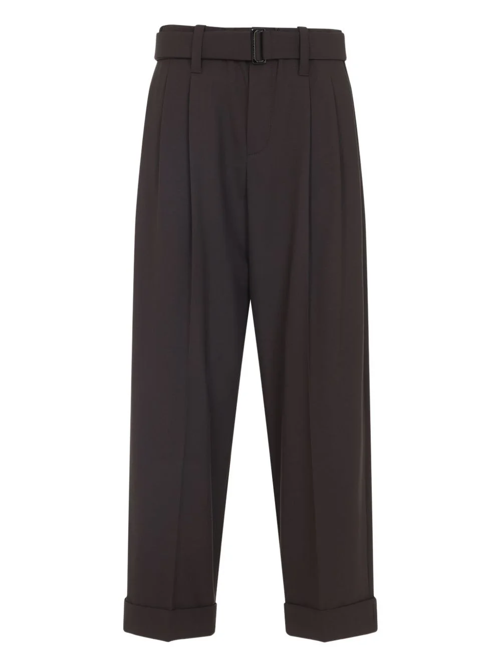 belted pleated straight trousers - 1