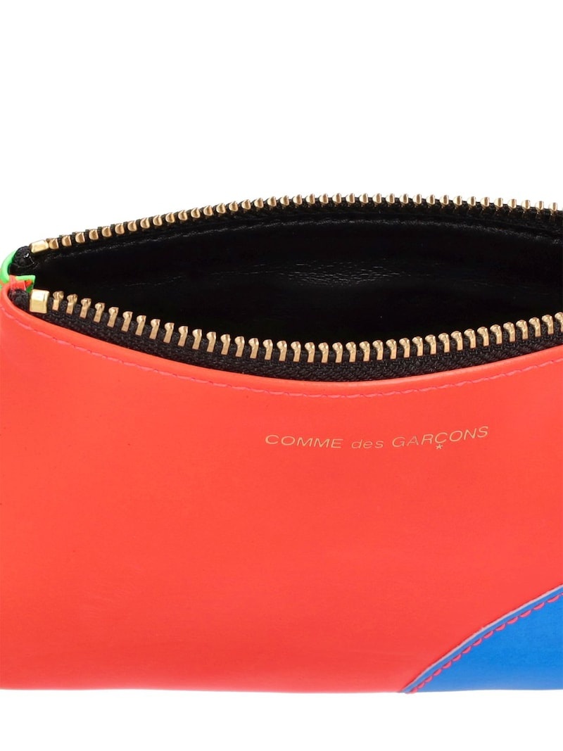 Super neon leather line zip wallet - 5