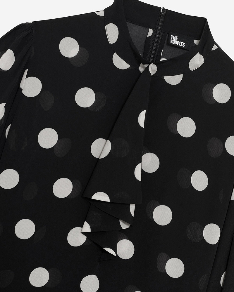 BLACK SILK BLEND POLKA DOT PRINT TOP 2
