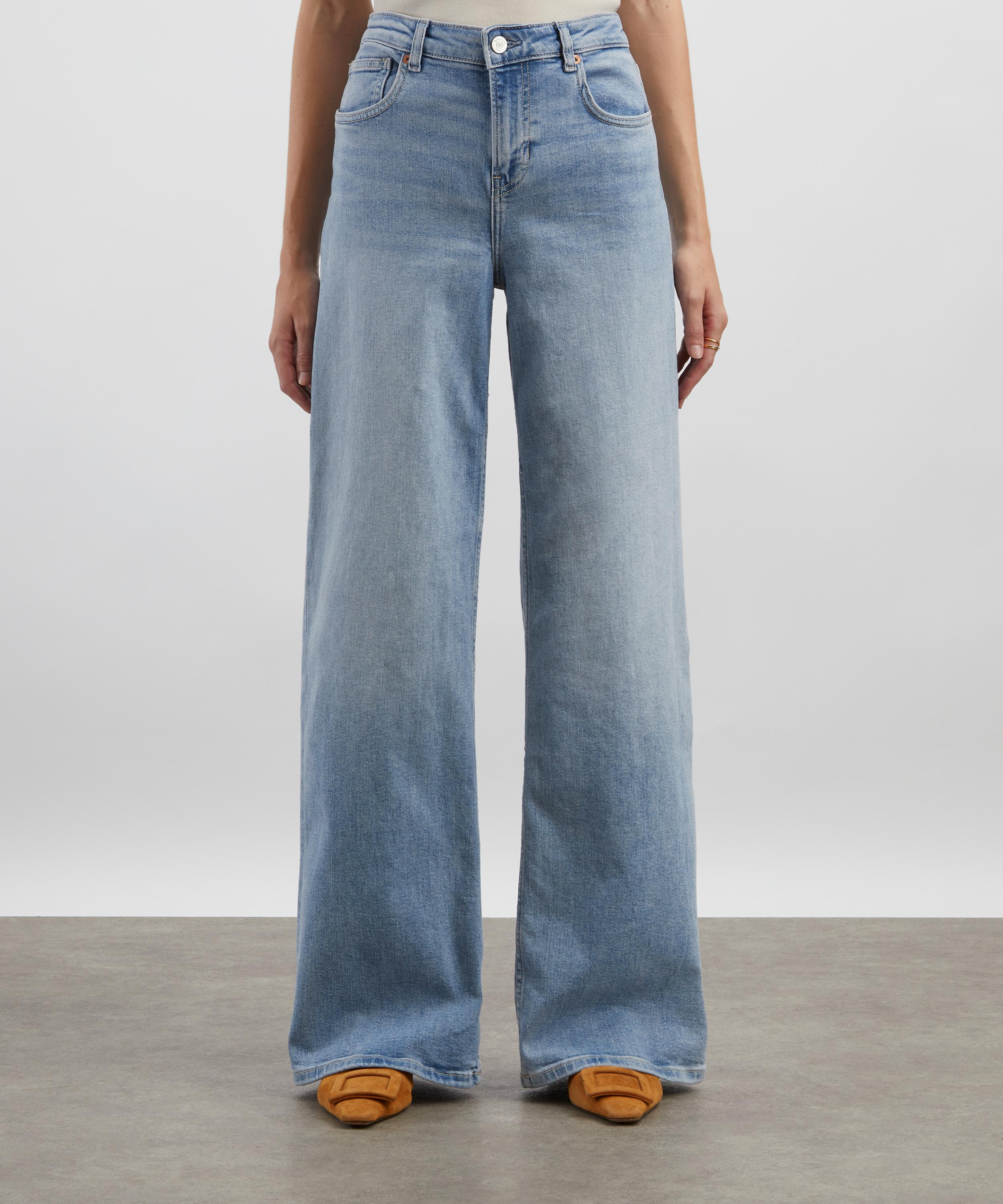 Greta Super-Stretch Low-Rise Wide-Leg Jeans - 3