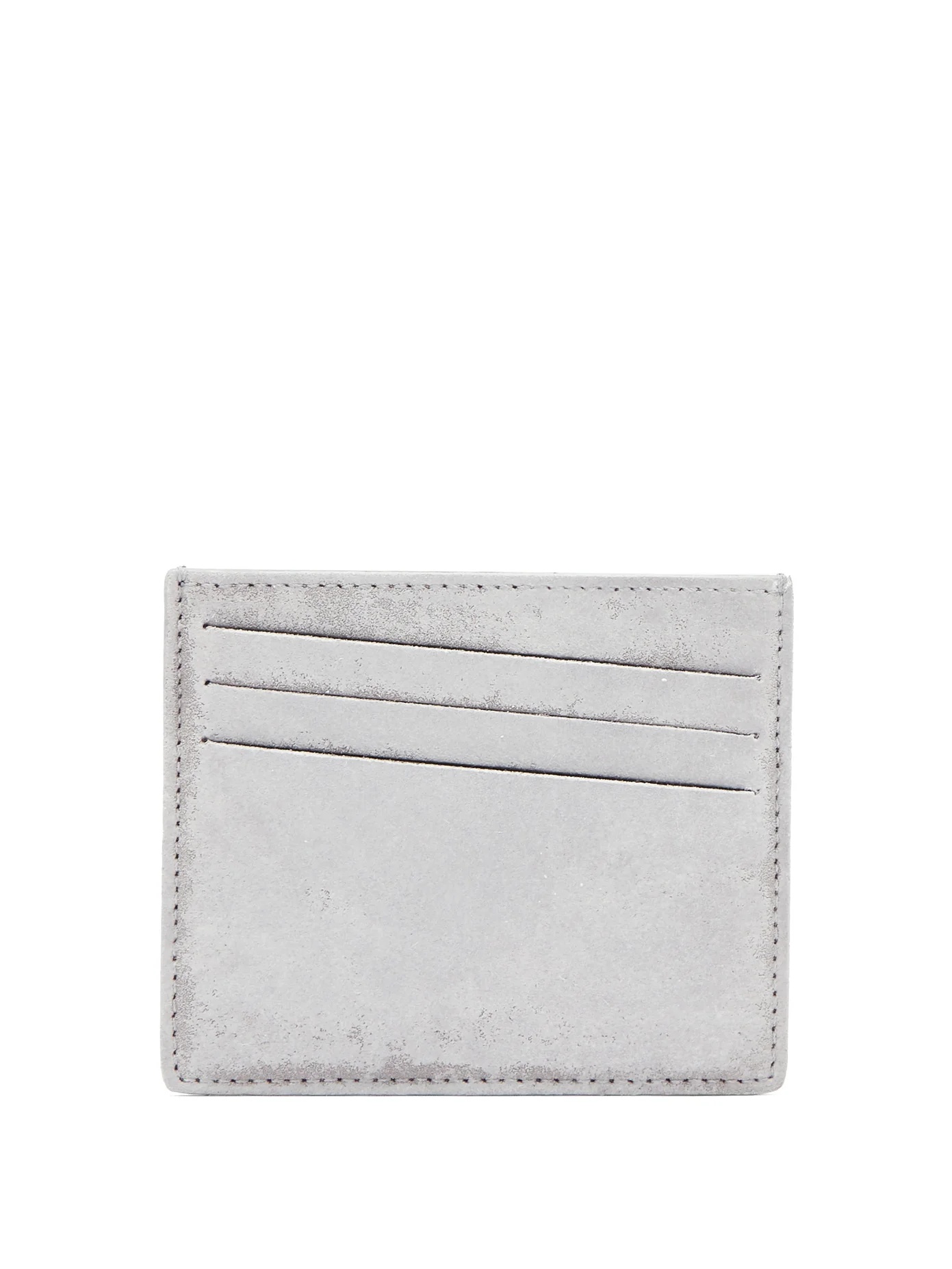 Bar-tack painted-suede cardholder - 1