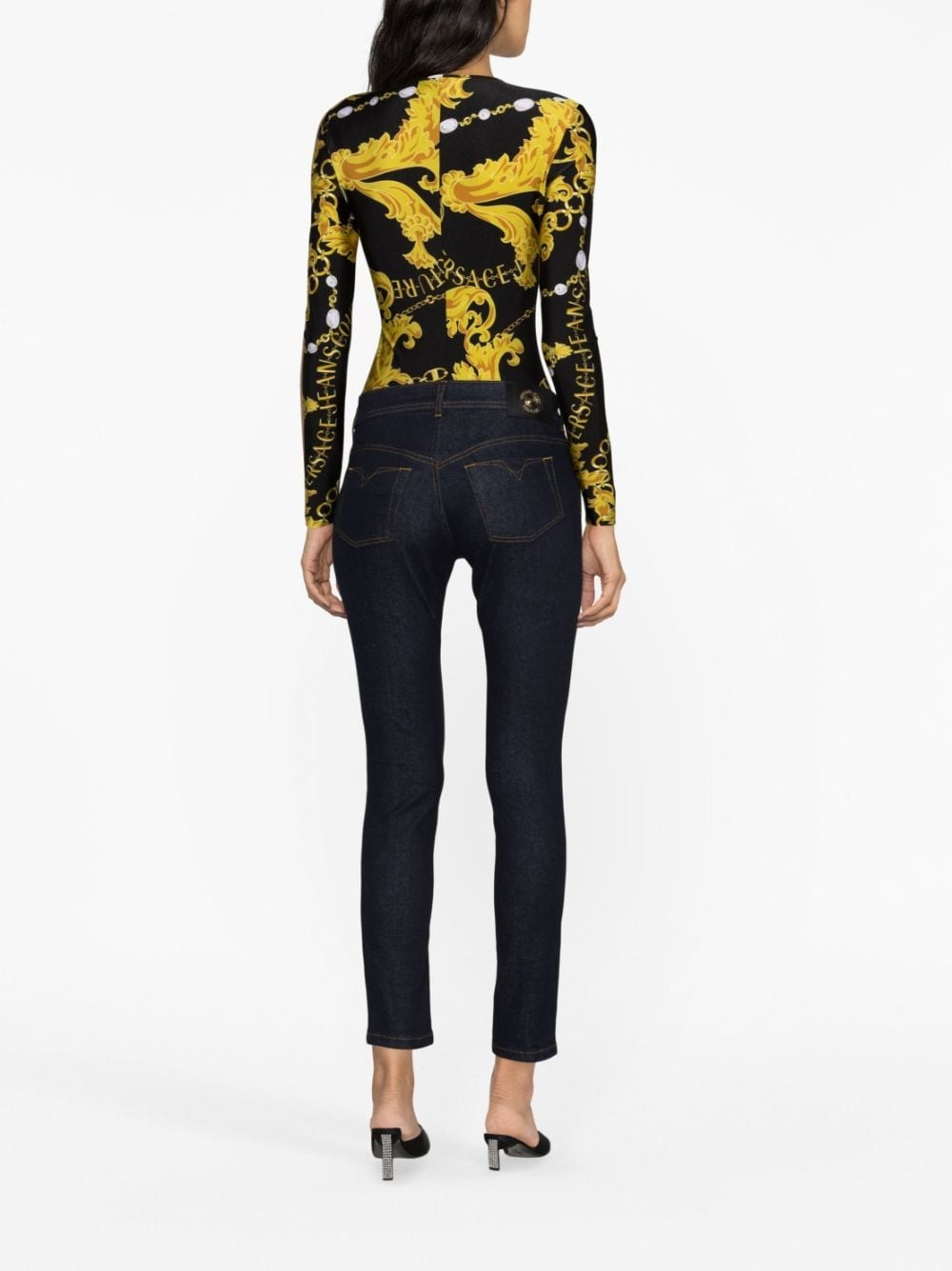 baroque-print bodysuit - 3