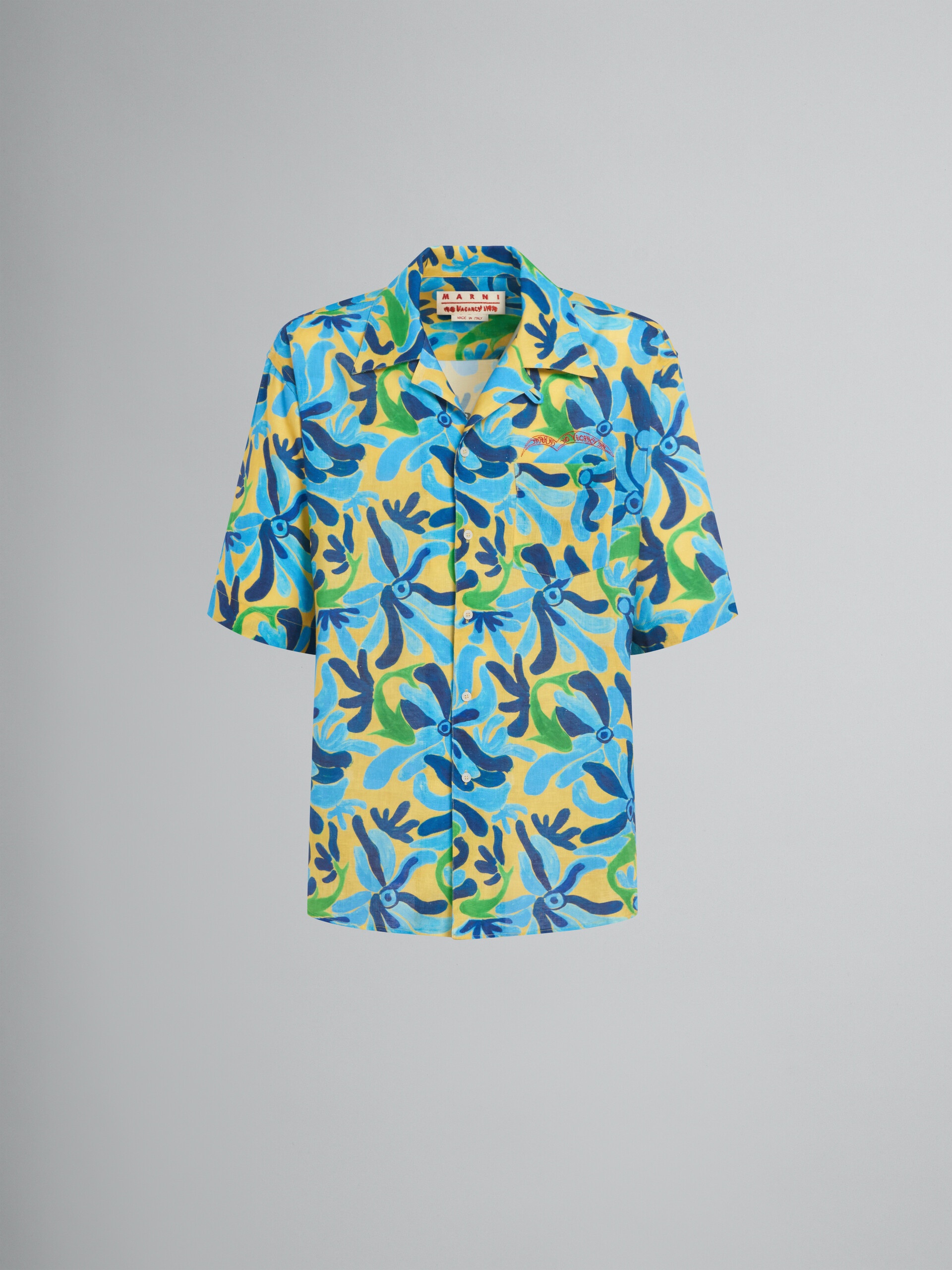 MARNI X NO VACANCY INN - GAUZE SHIRT WITH CHIPPY FISHES PRINT - 1