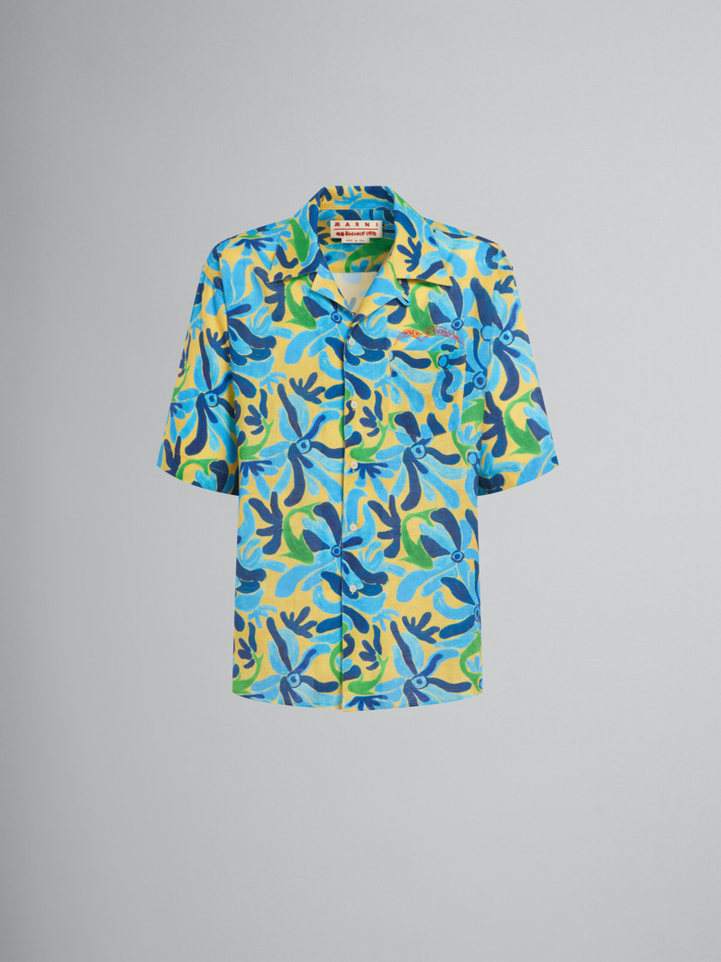 MARNI X NO VACANCY INN - GAUZE SHIRT WITH CHIPPY FISHES PRINT 1
