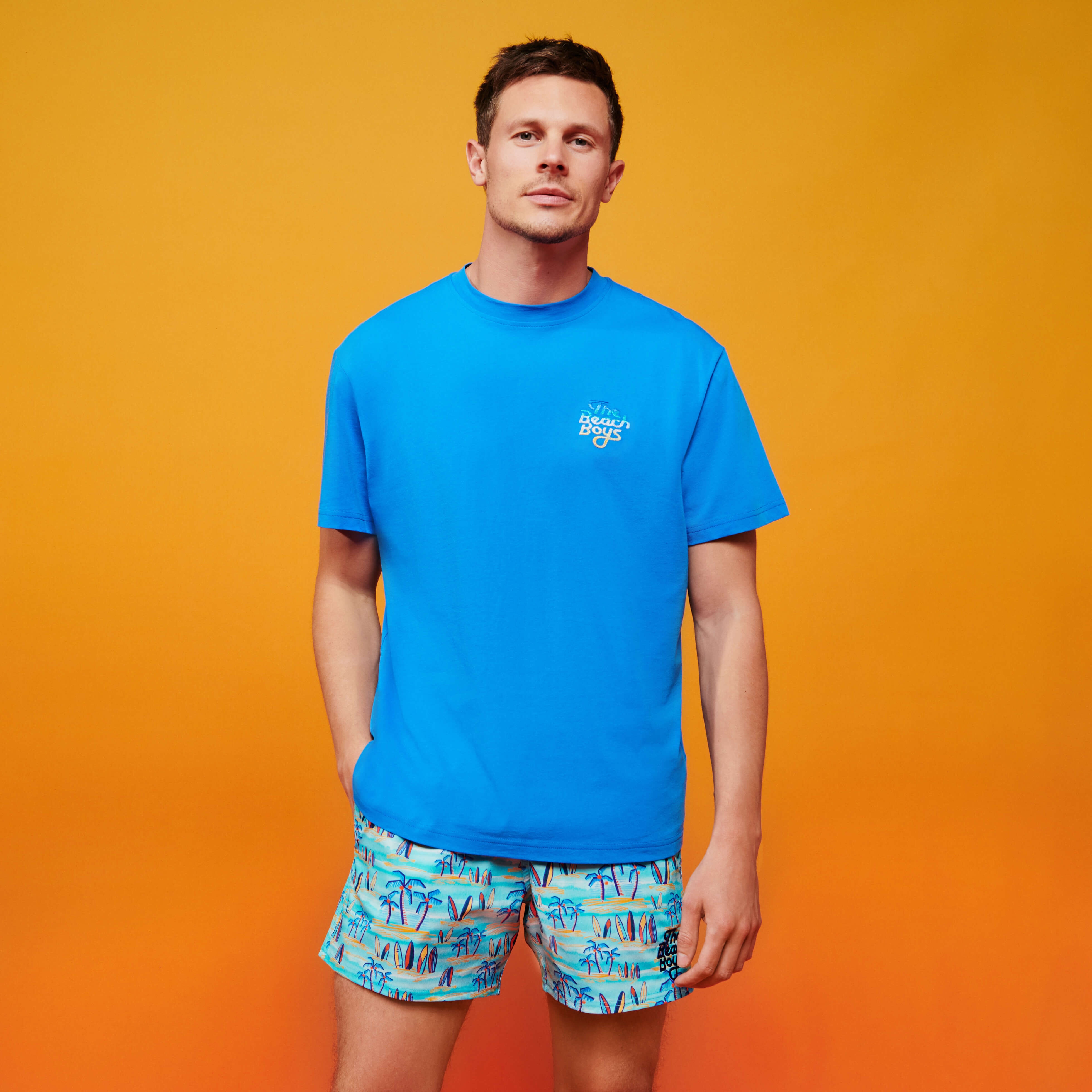 Men Stretch Swim Trunks Palms & Surfs - Vilebrequin x The Beach Boys - 5