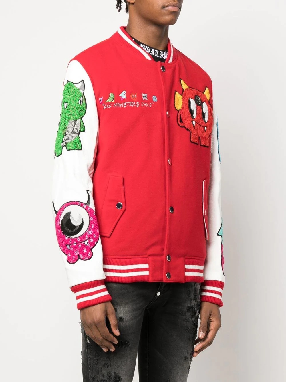 logo-print varsity jacket - 4