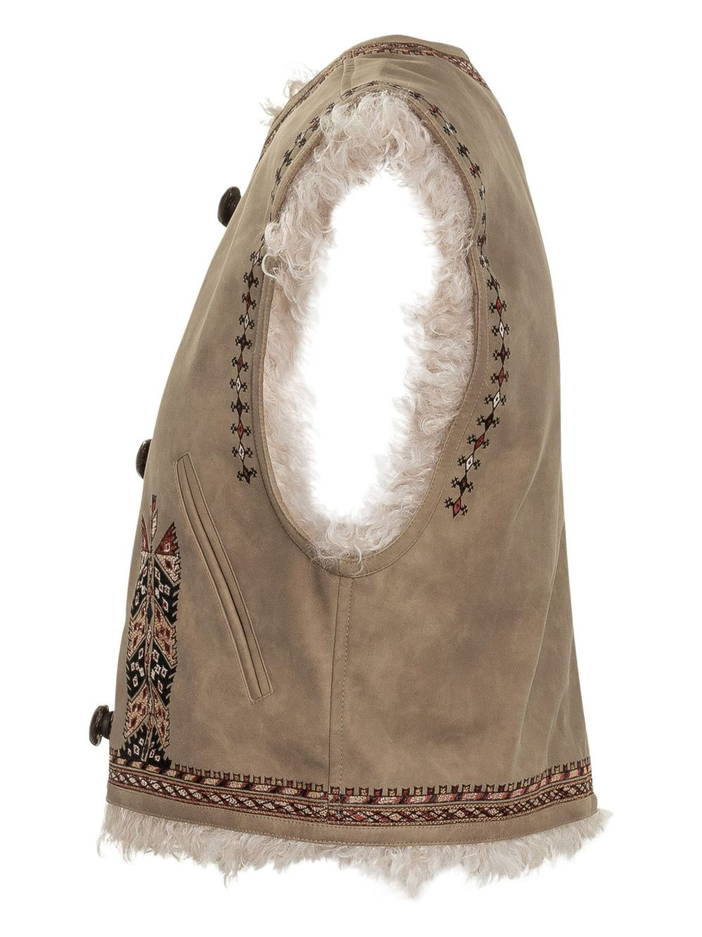 Clemencia embroidered shearling vest - 3