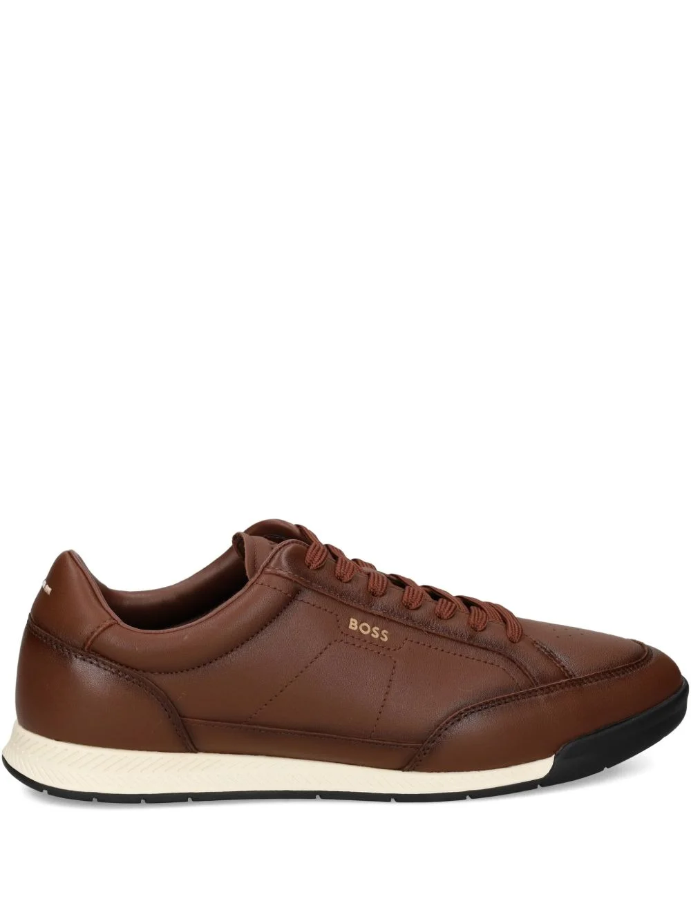 perforated leather sneakers - 1