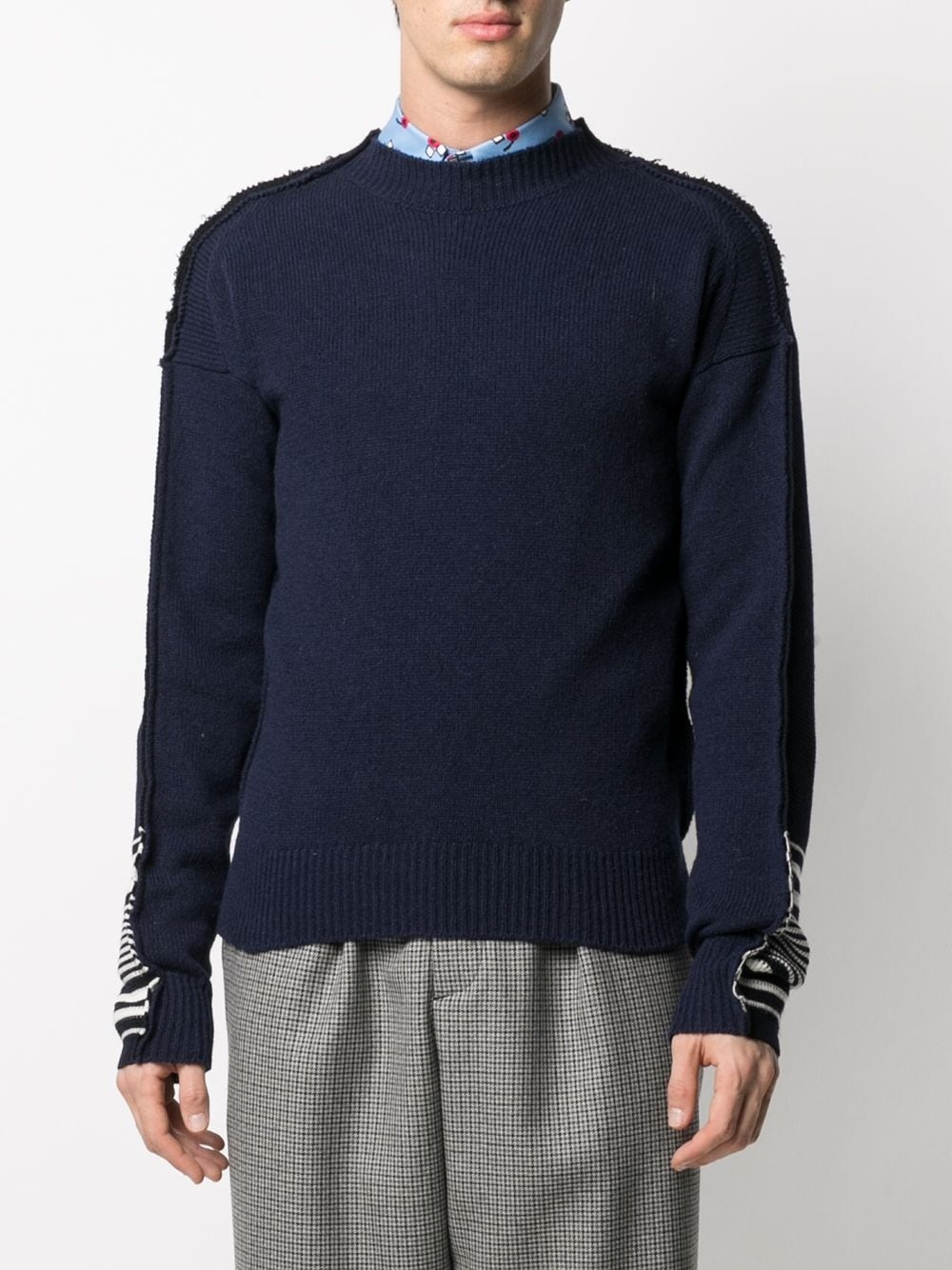 stripe-detail crew-neck jumper - 3