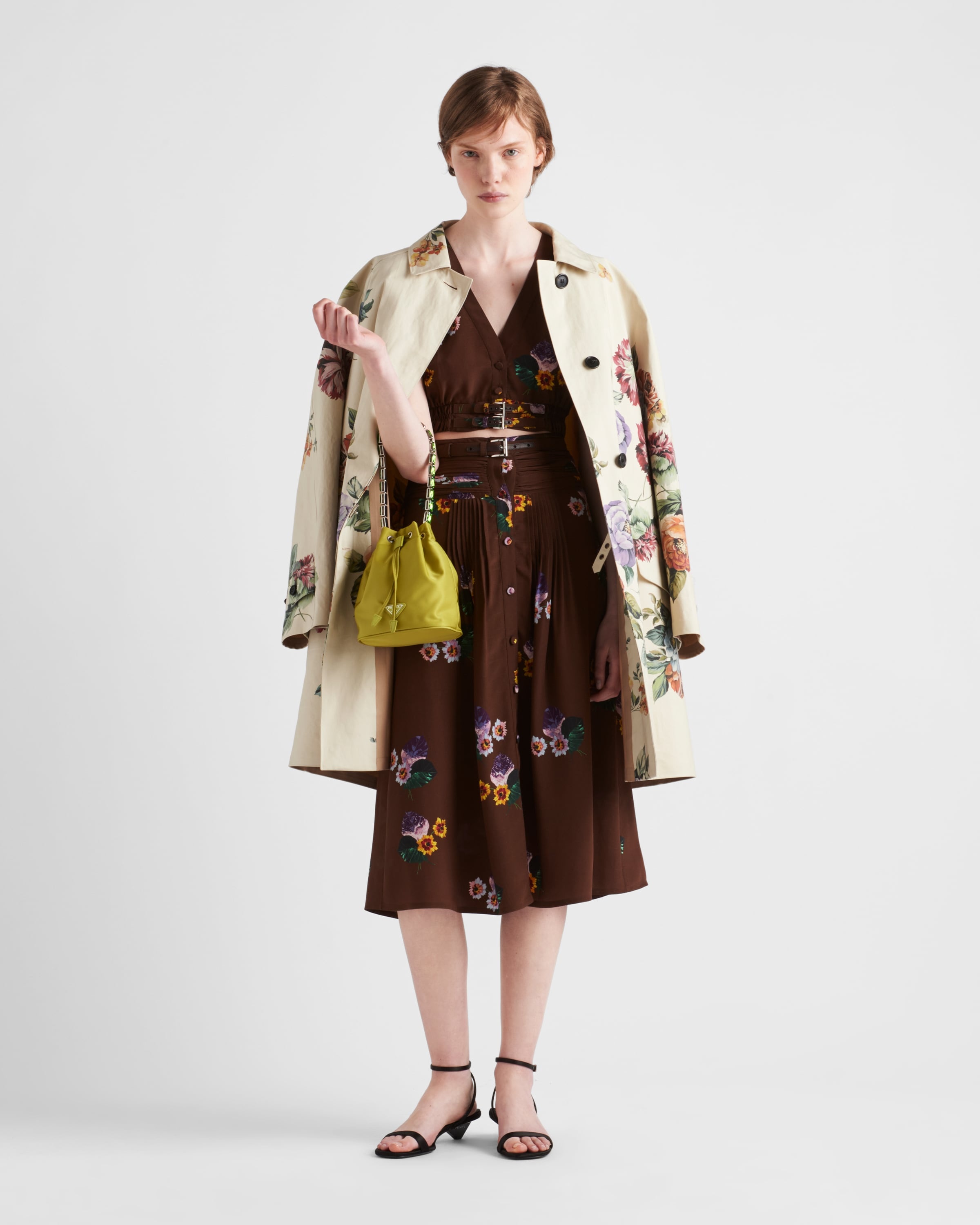 Printed pongee midi-skirt - 2