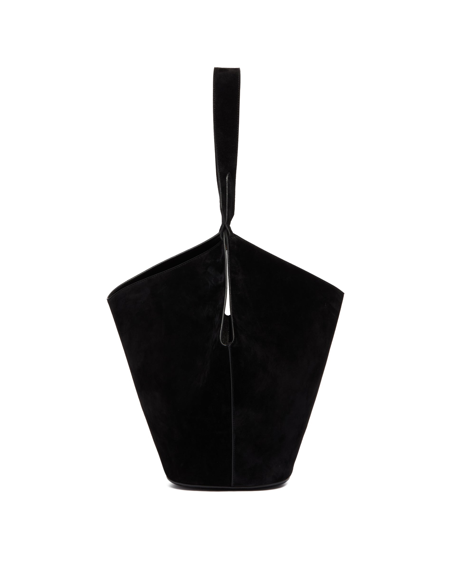 Black Small Lotus Leather Tote - 2