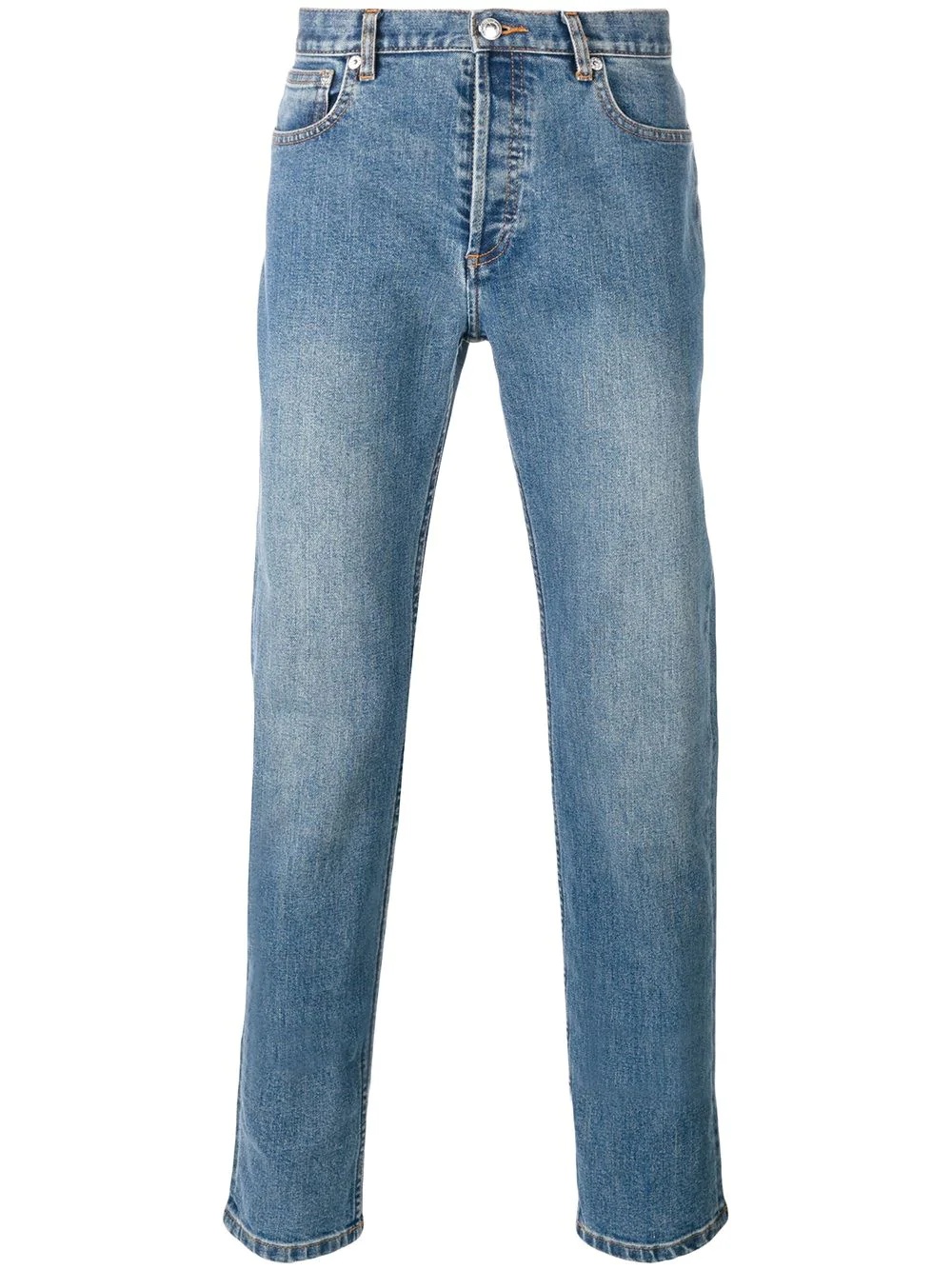 washed effect straight leg jeans - 1