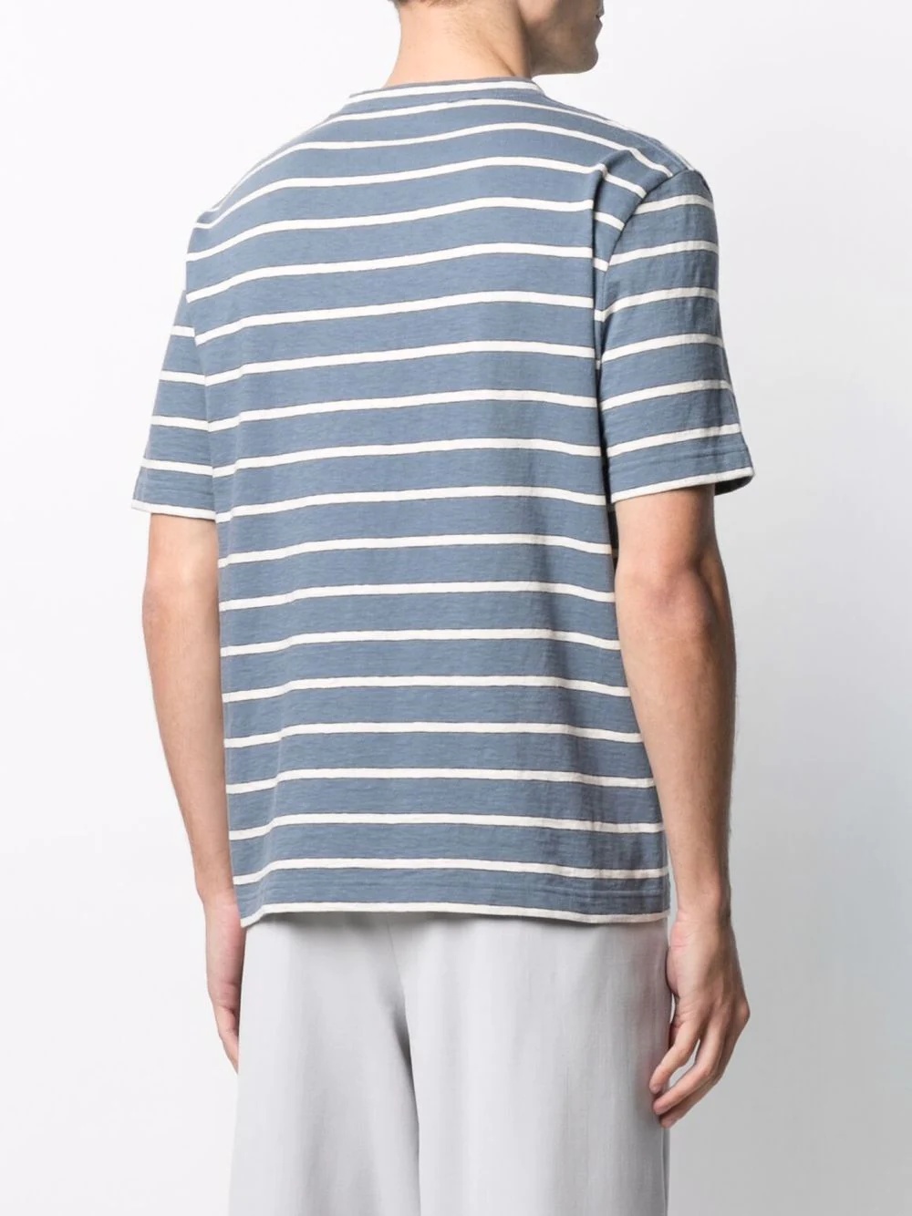 logo-embroidered striped T-shirt - 4