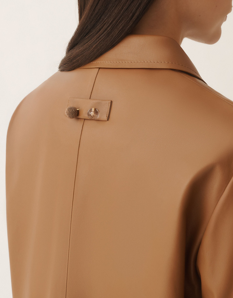 Boxy jacket in lissé nappa 6