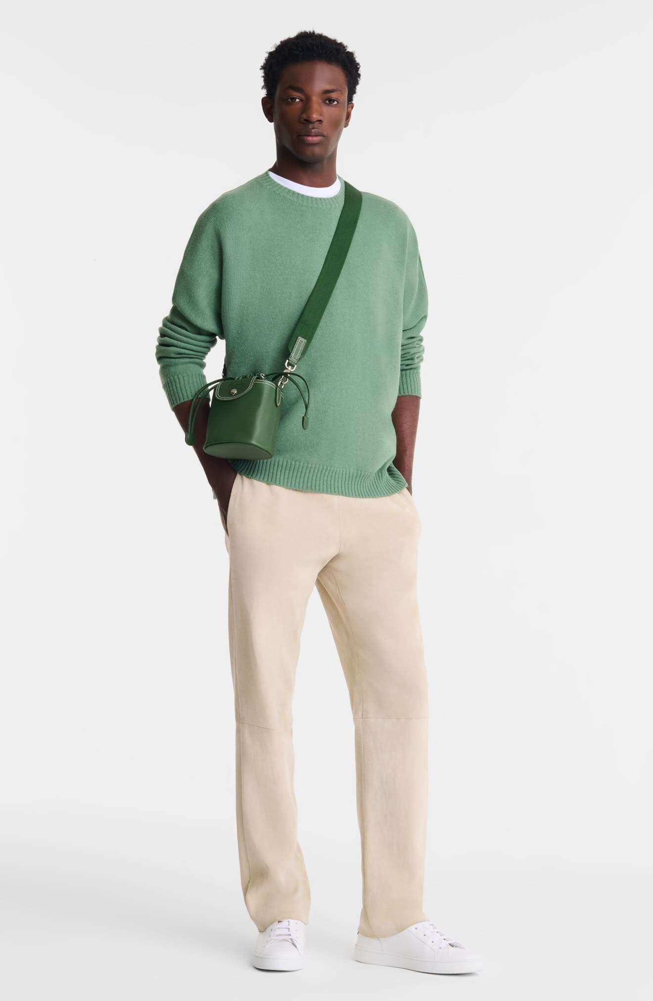 Longchamp Extra Small Le Pliage Xtra Worker Leather Bucket Bag in British Green at Nordstrom - 7