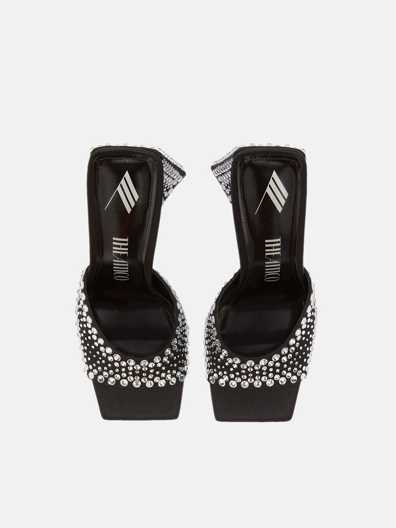''DEVON'' BLACK AND CRYSTAL MULE 4