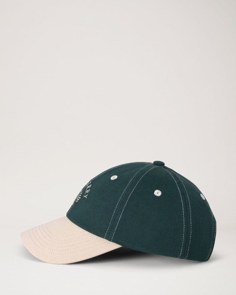 Mulberry Tree Baseball Cap - Colour Block Mulberry Green & Ecru Cotton 2