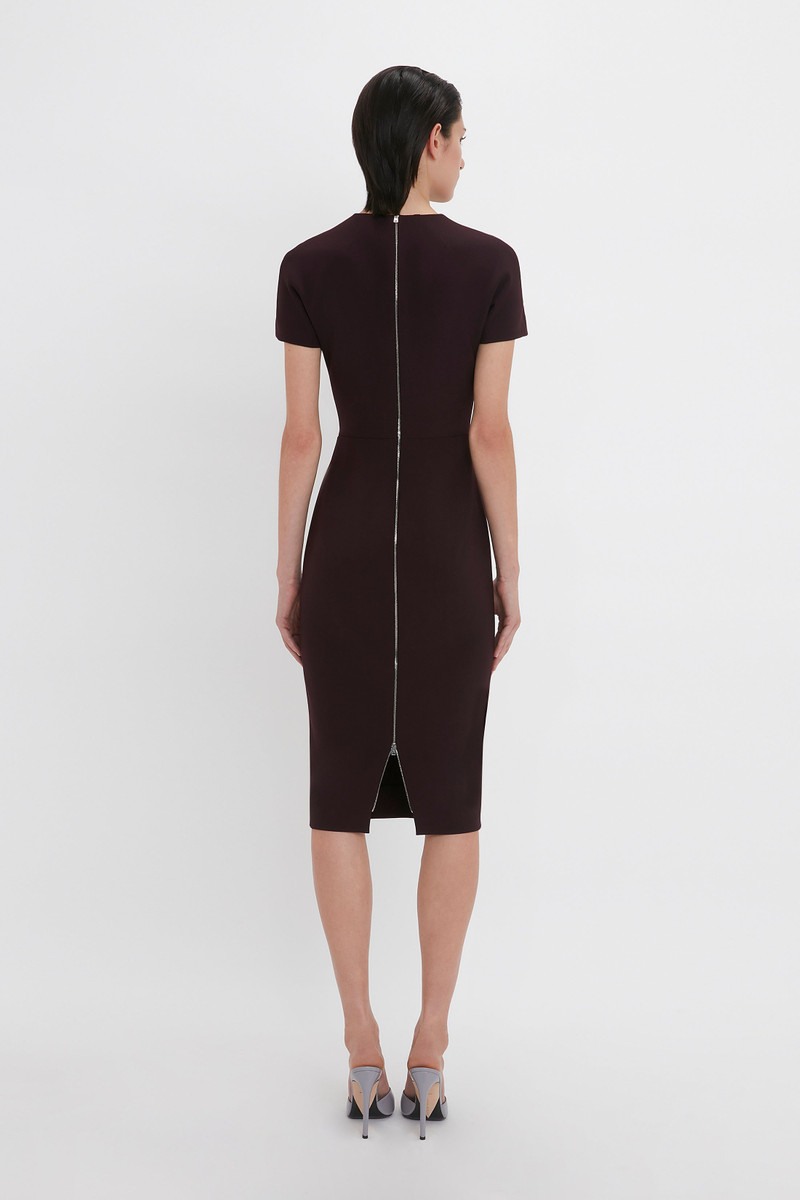 Fitted T-Shirt Dress In Deep Mahogany 4