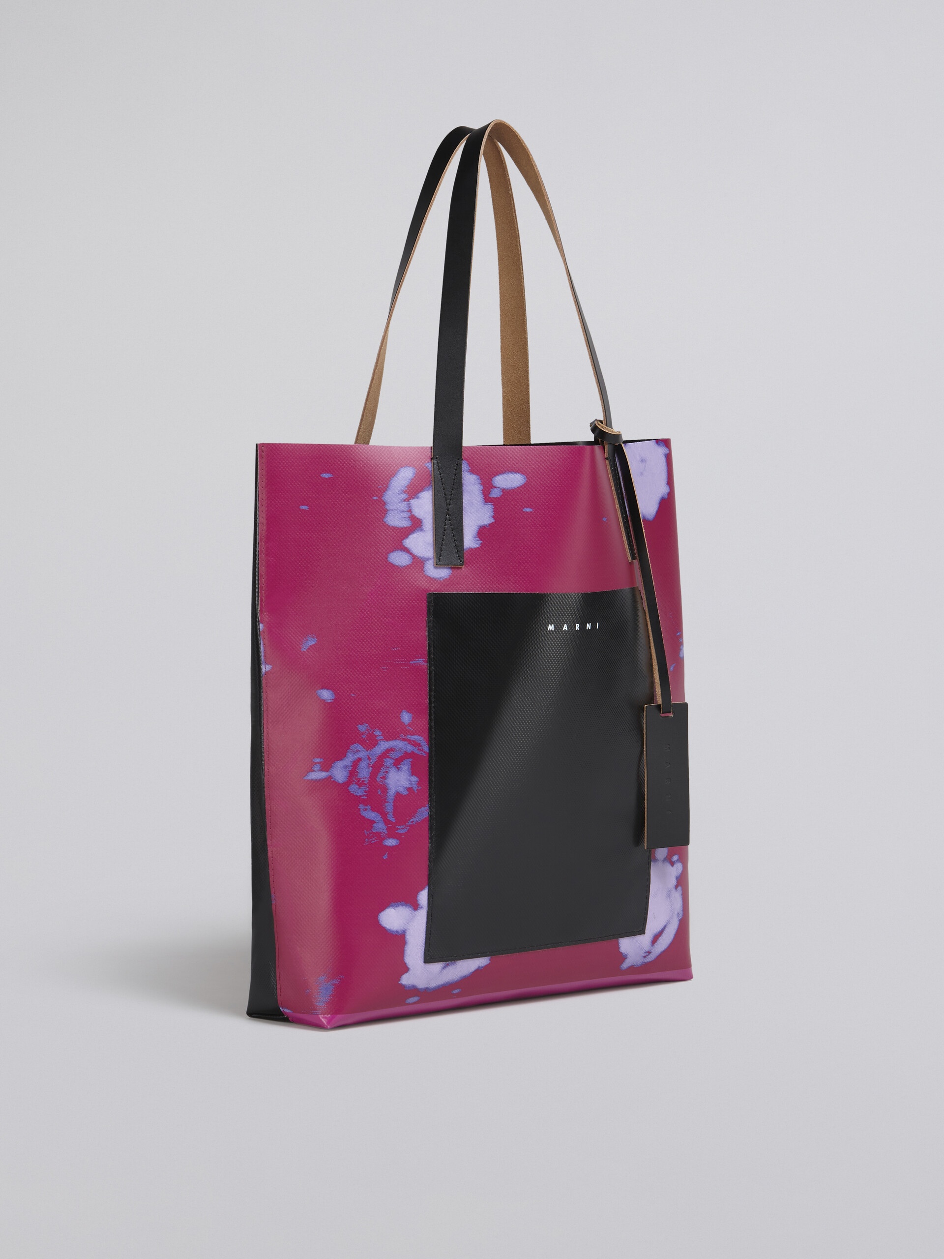 PINK FADED ROSES PRINT PVC BAG - 6