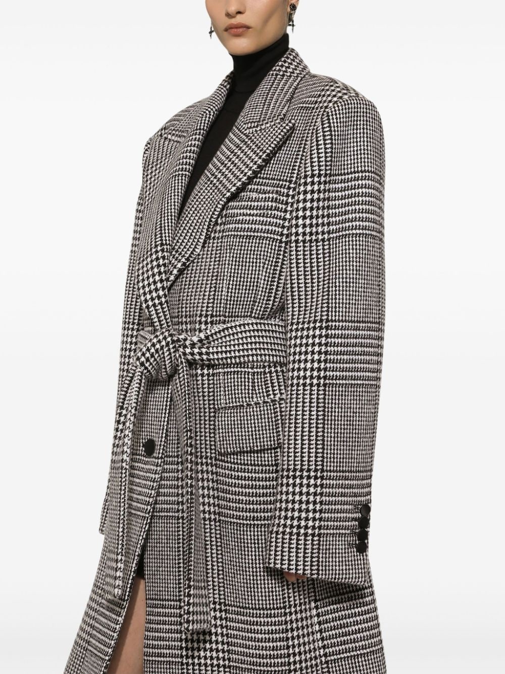 check-pattern coat - 5