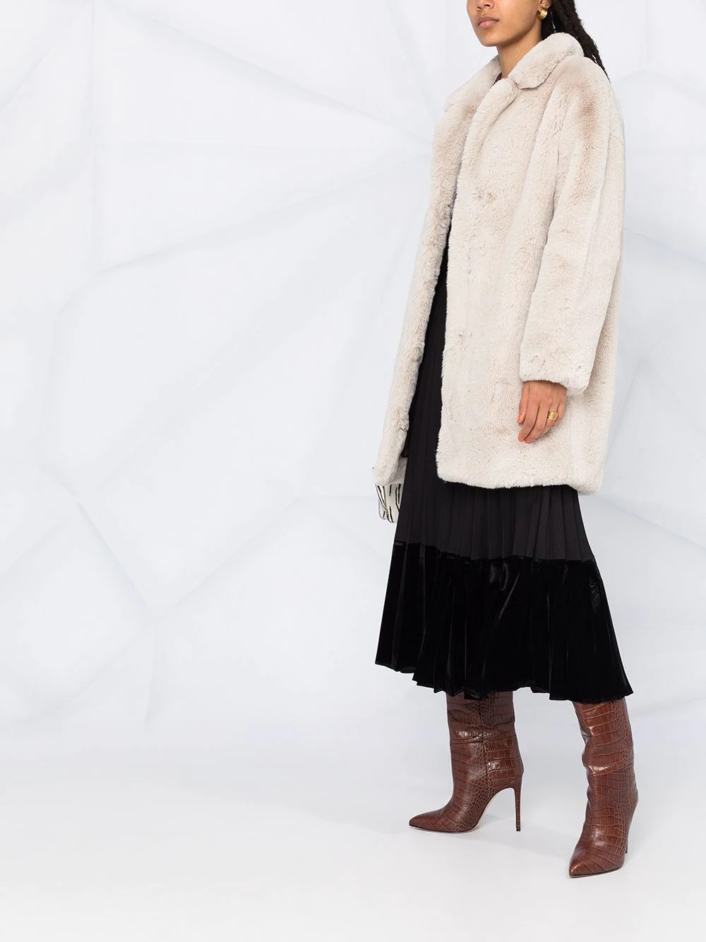 faux-shearling coat - 6