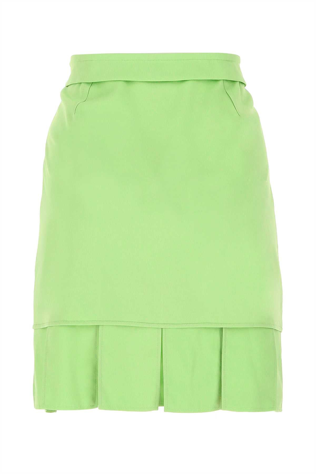 Bottega Veneta Women Pastel Green Stretch Viscose Miniskirt - 2