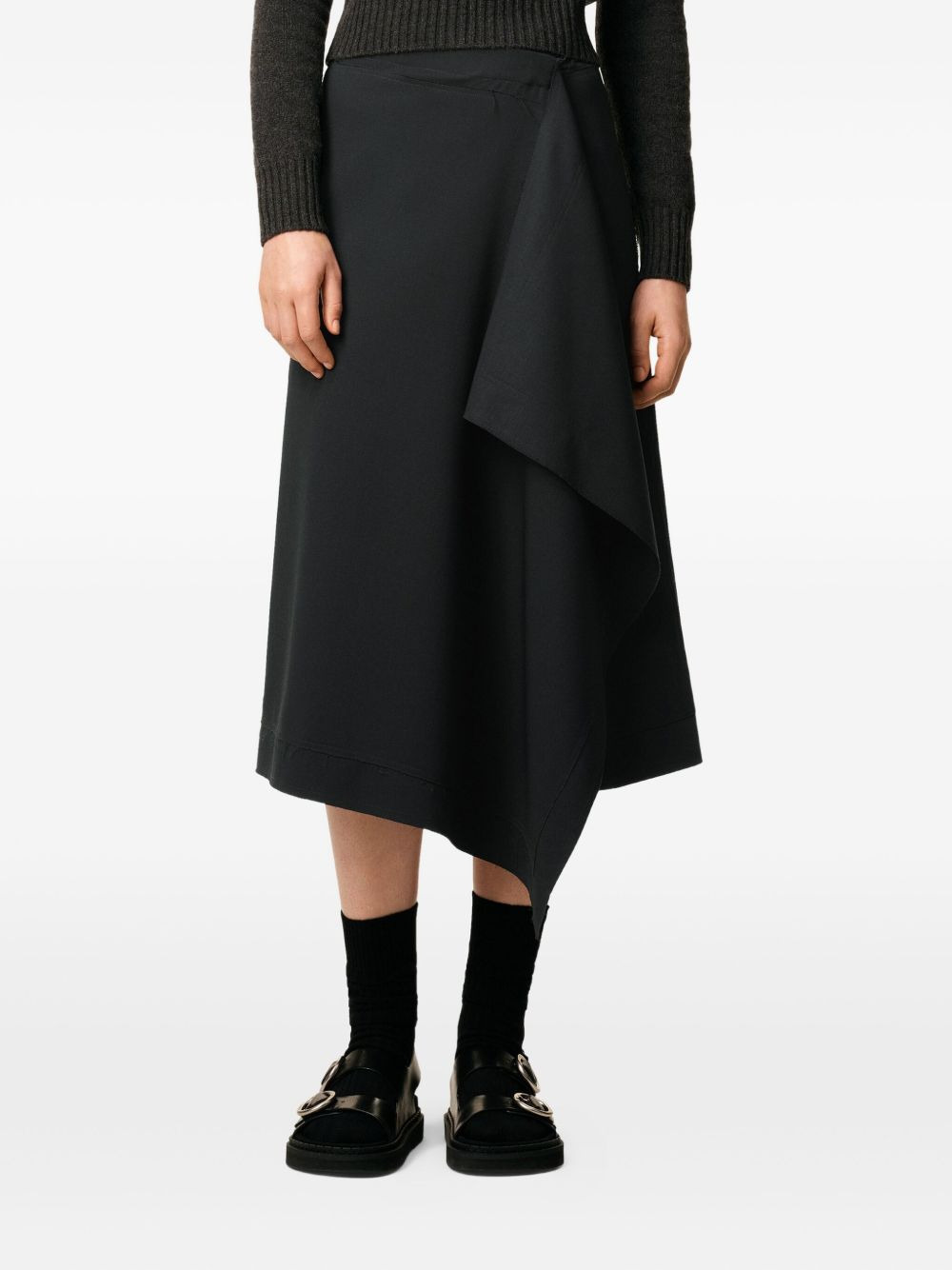 wrap asymmetrical wool skirt - 4