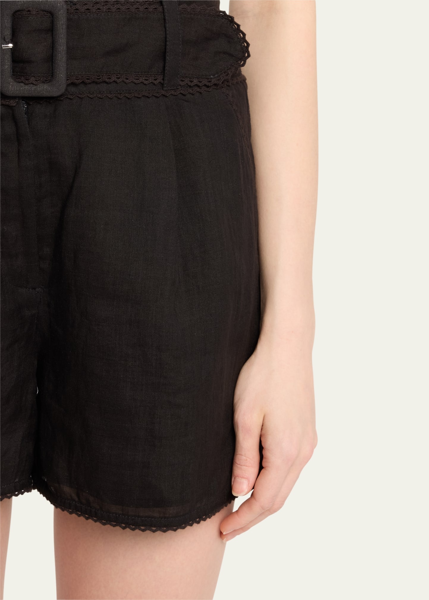 Hobbes Belted Linen Shorts - 5