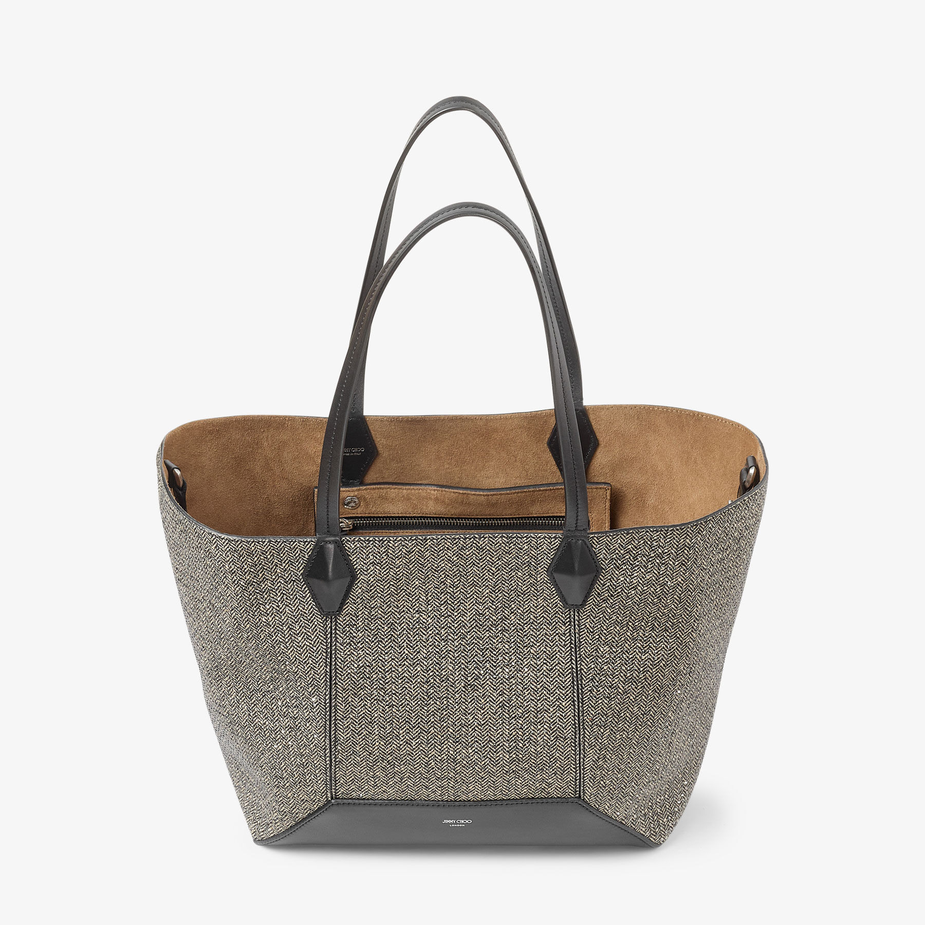Diamond Tote M
Black Crystal Herringbone Fabric Tote Bag - 5