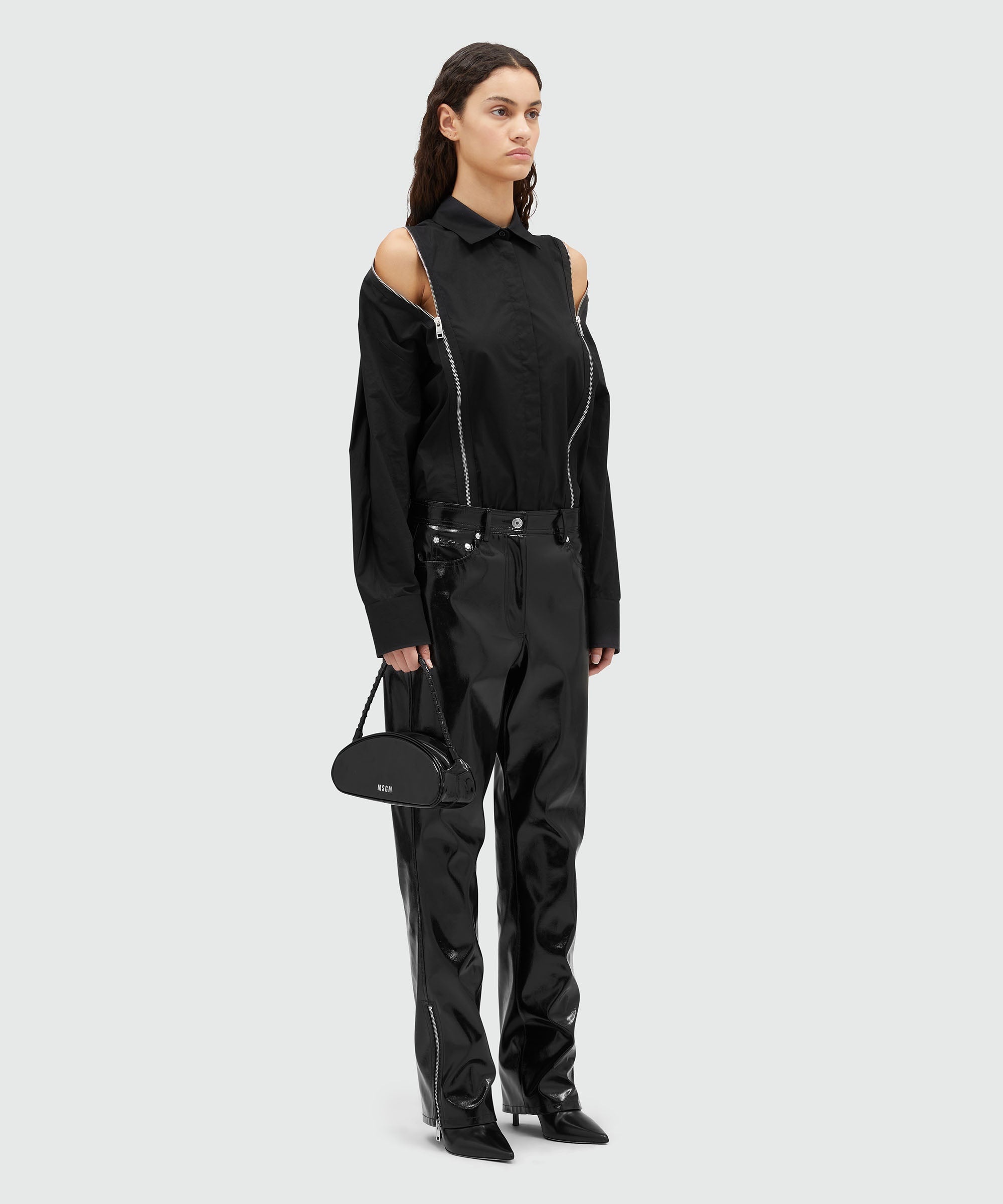 Poplin shirt with zippers - 4