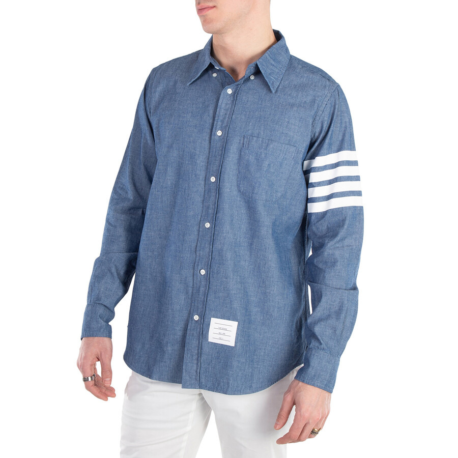 Thom Browne Men's Chambray 4-Bar Shirt - 2