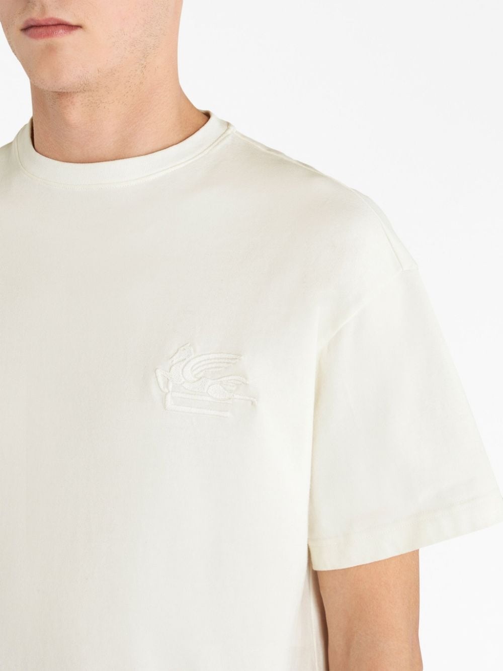 logo-embroidered cotton T-shirt - 4