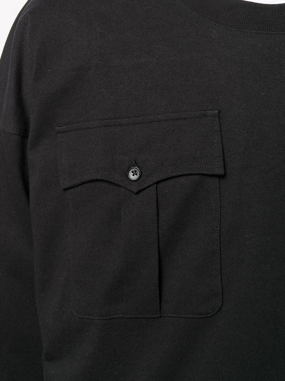 flap pockets long-sleeve T-shirt - 5