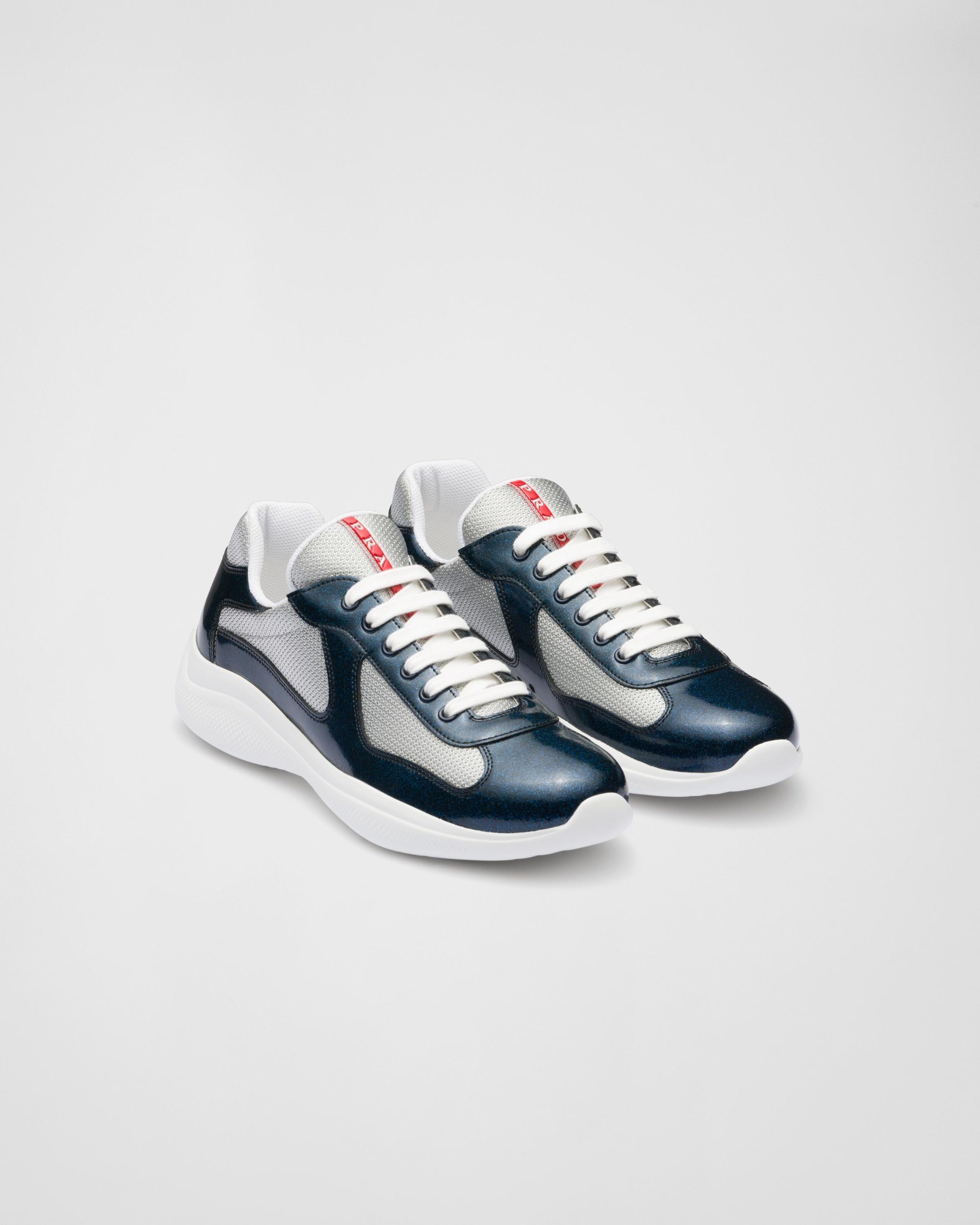 Prada America's Cup patent leather and bike fabric sneakers