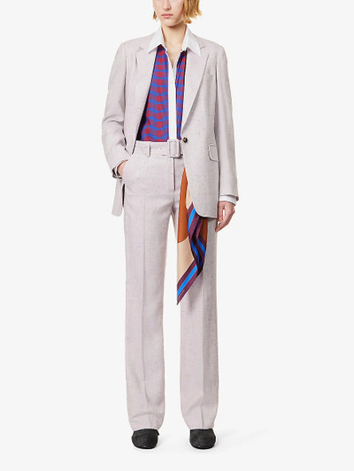 Dries Van Noten Belted-waistband pressed-crease woven trousers outlook