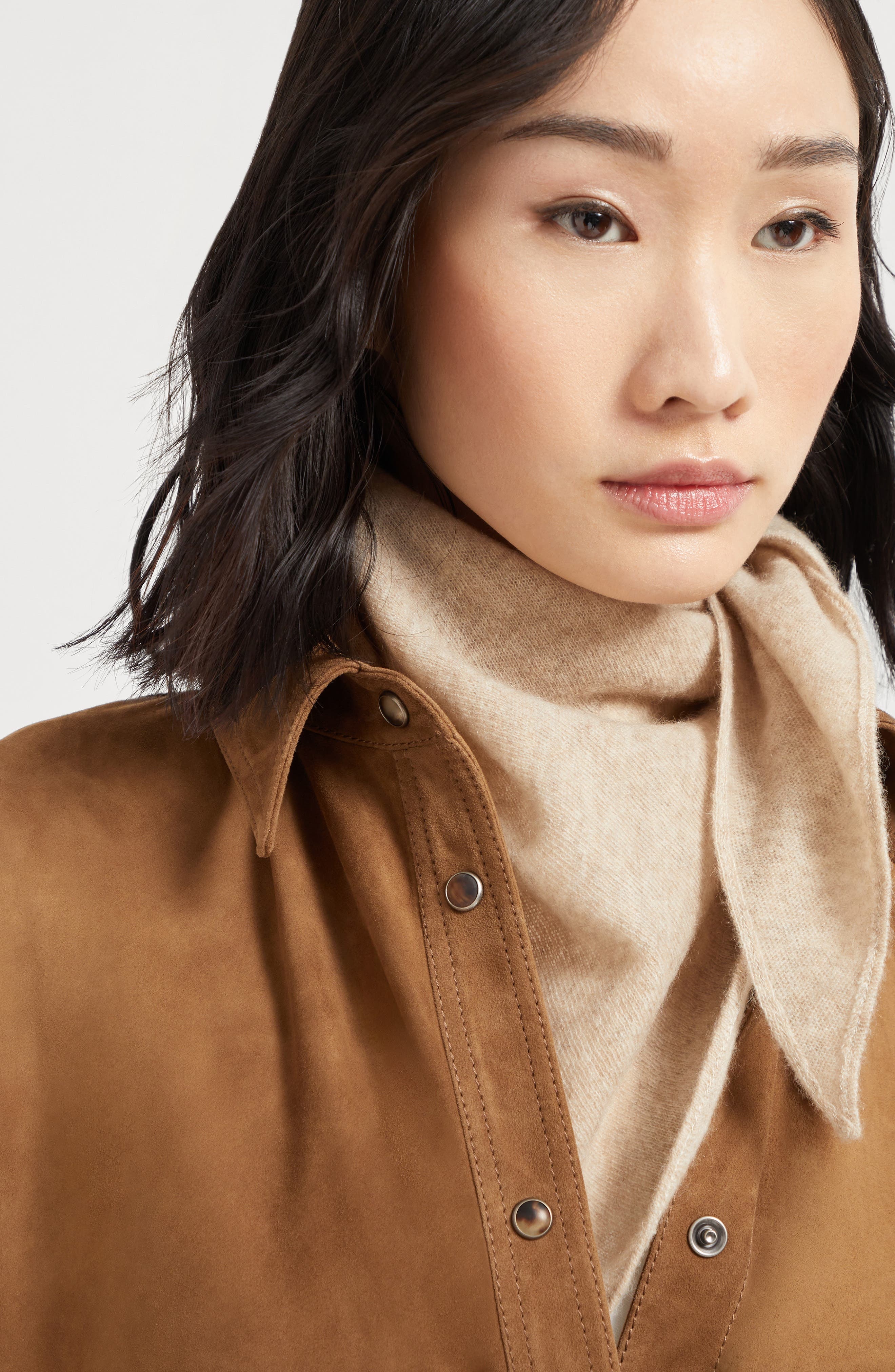 Brunello Cucinelli Foulard with monili in Cool Beige at Nordstrom - 4