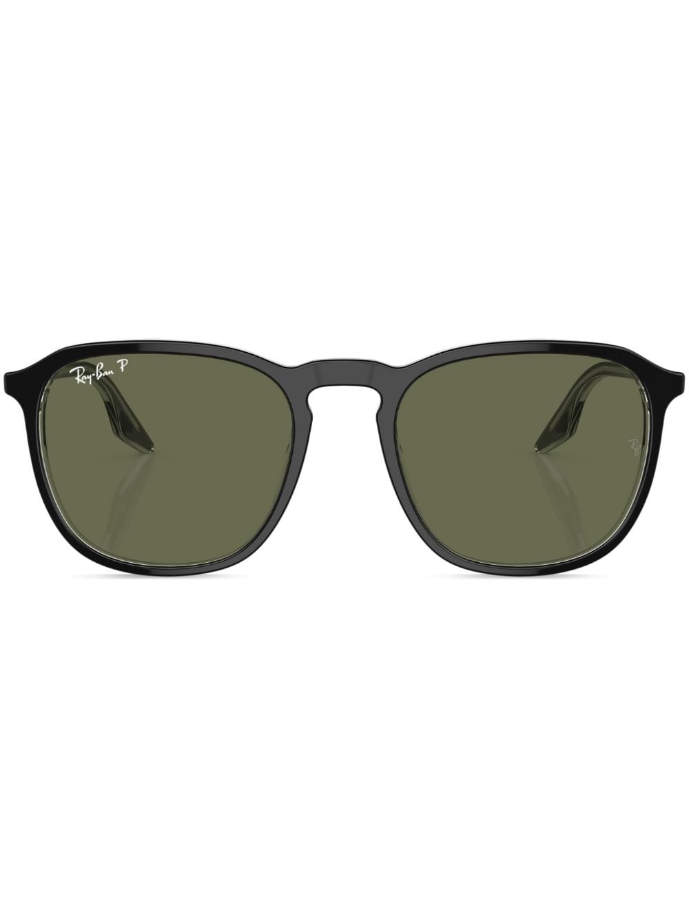 logo-lettering round-frame sunglasses - 1