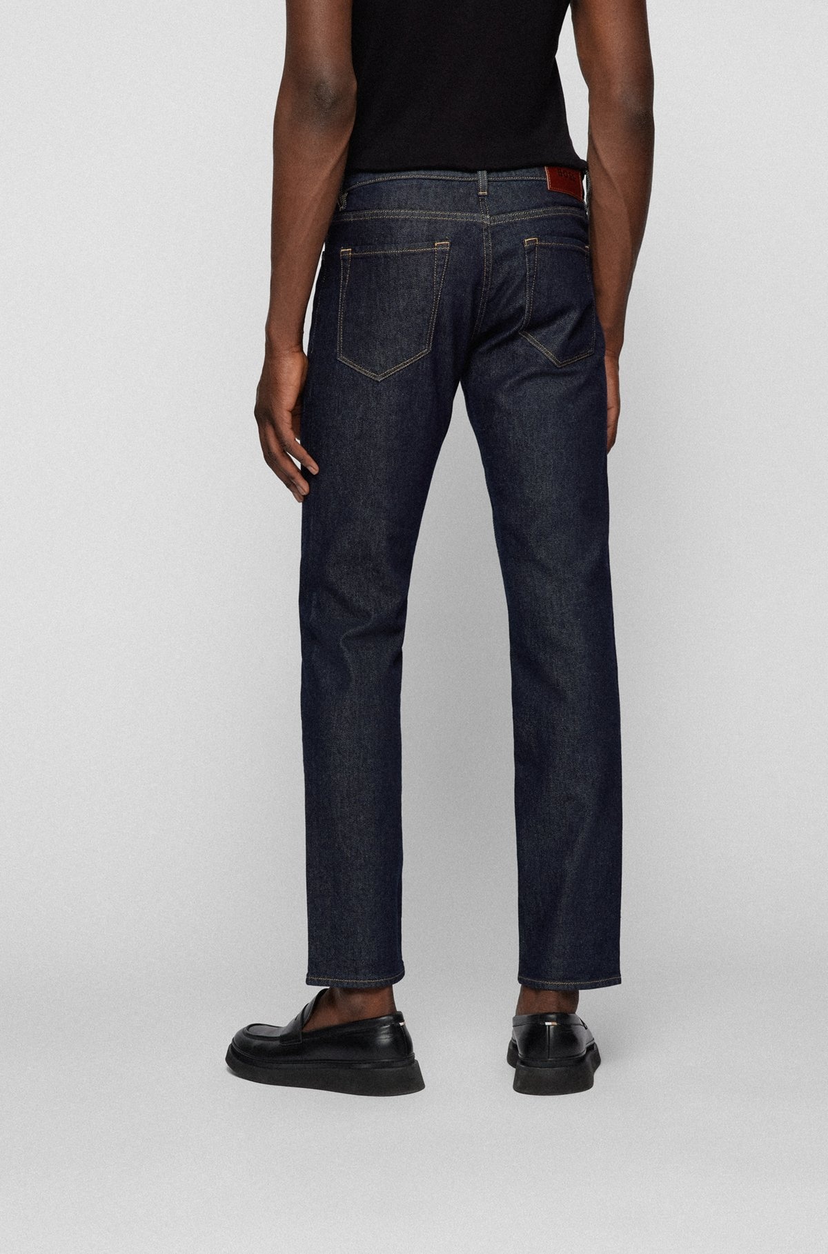 REGULAR-FIT JEANS IN DARK-BLUE COMFORT-STRETCH DENIM - 4