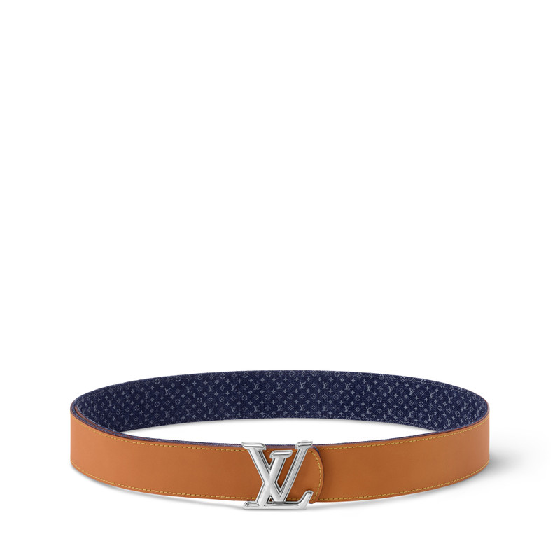 LV Dimension Monogram Reflective Denim 40mm Reversible Belt 4