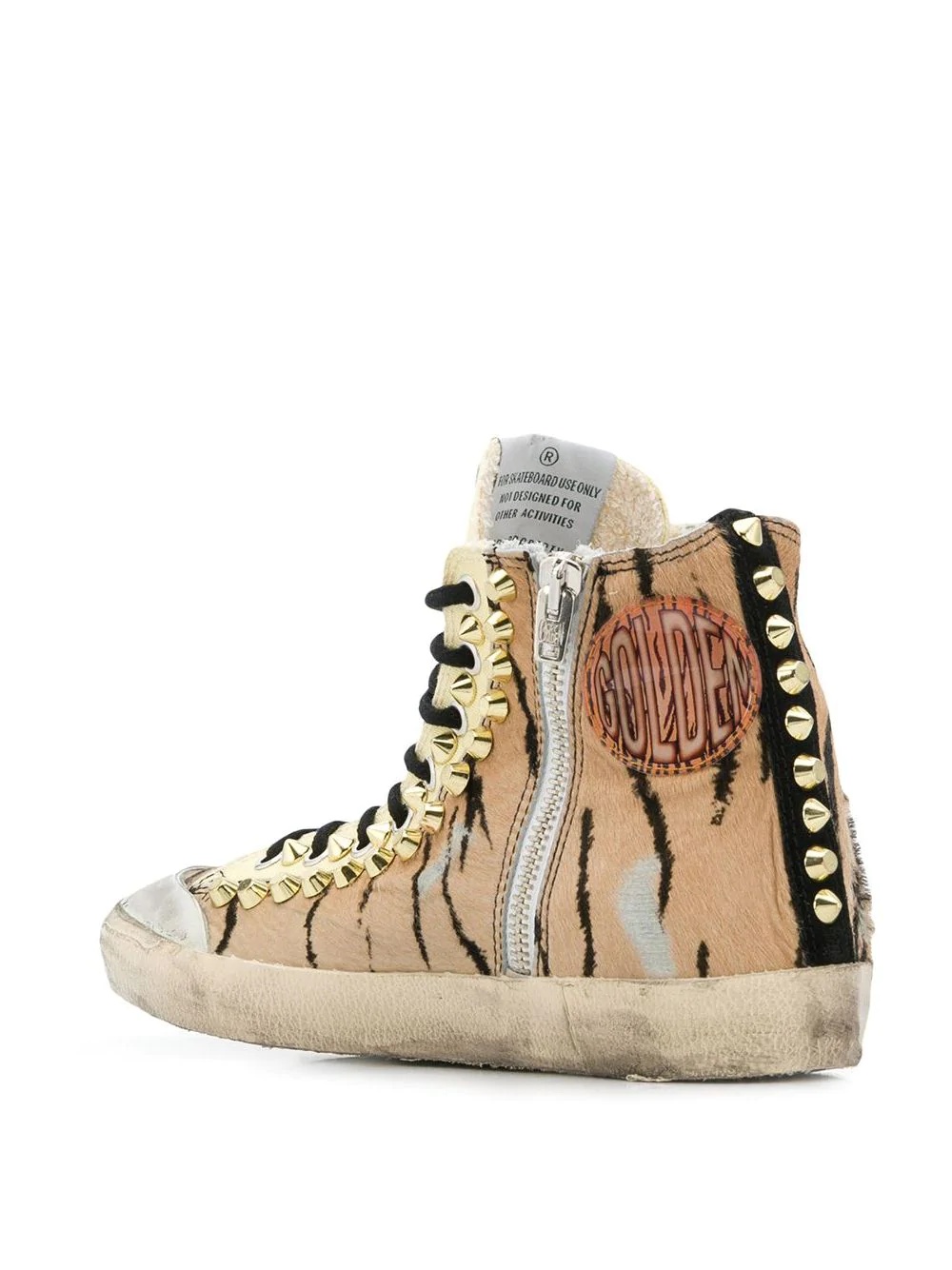 studded tiger print high-tops - 3