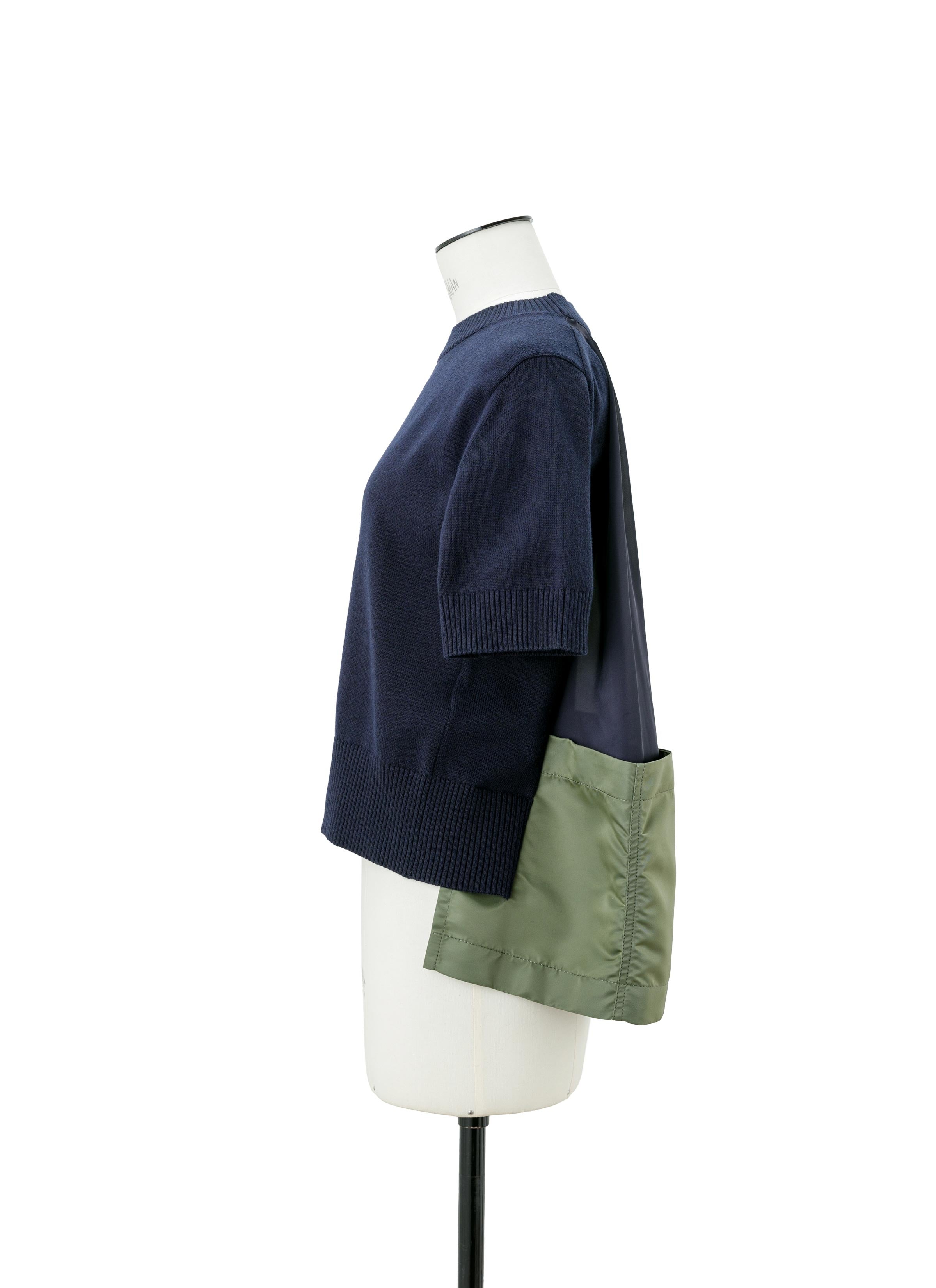 Nylon Twill x Knit Pullover - 3