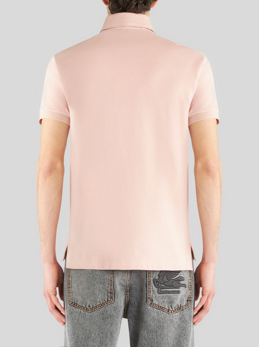 POLO SHIRT WITH LOGO AND PAISLEY UNDERCOLLAR - 4