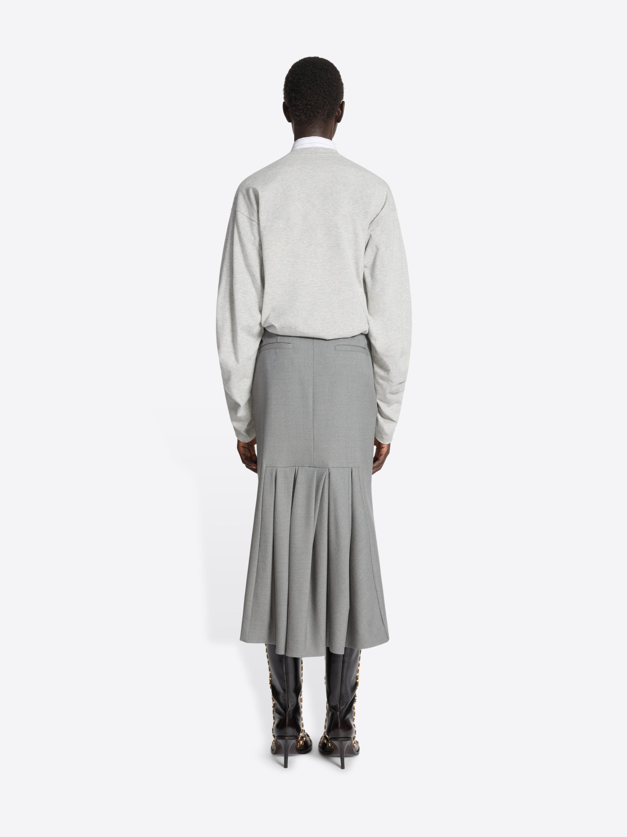 TAILORED WOOL SKIRT - 4