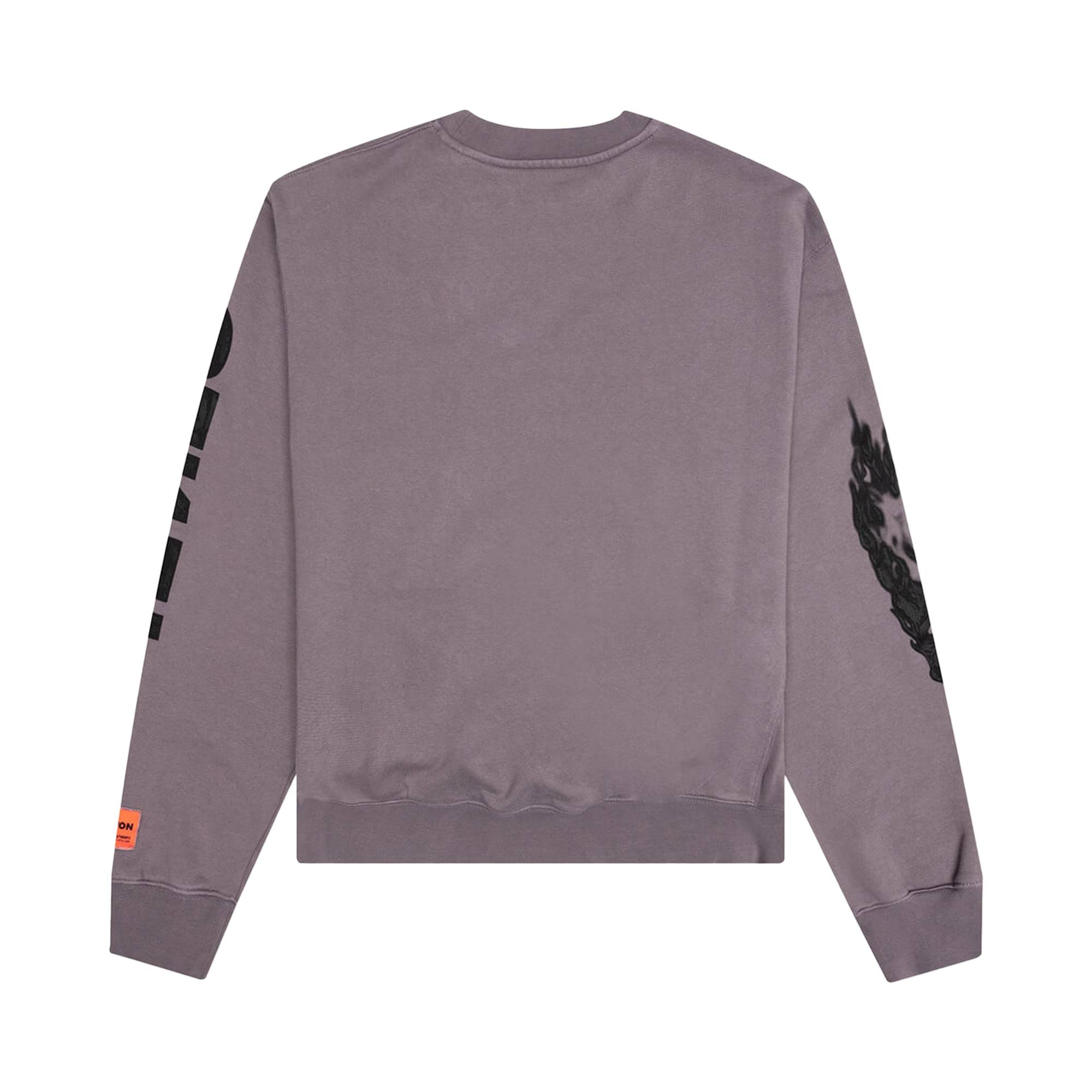 Heron Preston Flaming Skull Crewneck 'Grey/Black' - 2