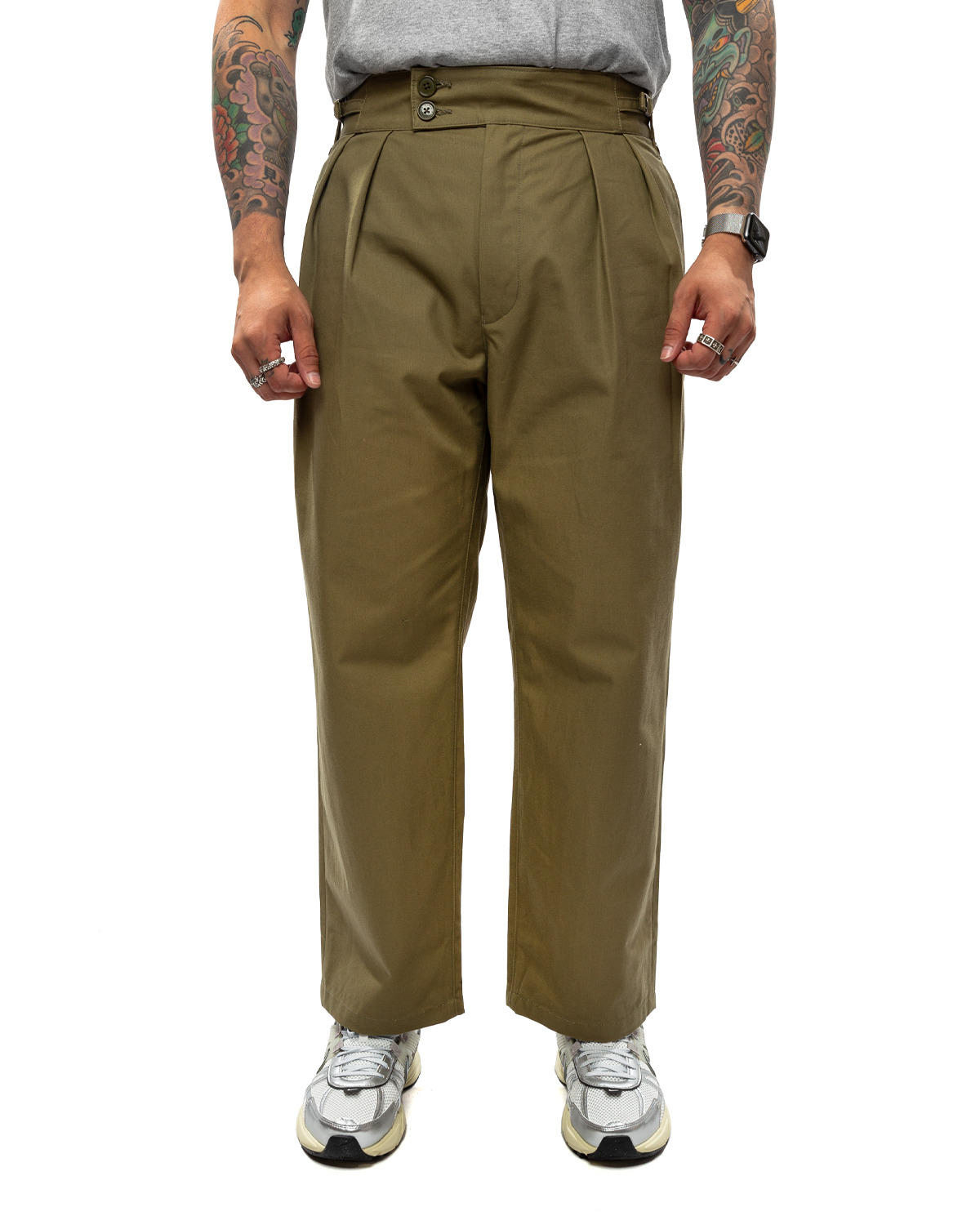 Lez / Gluca / Trousers / Cotton. CNVS Olive Drab - 1