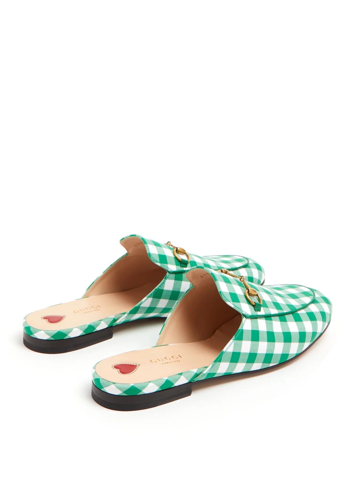 Princetown gingham backless loafers - 4