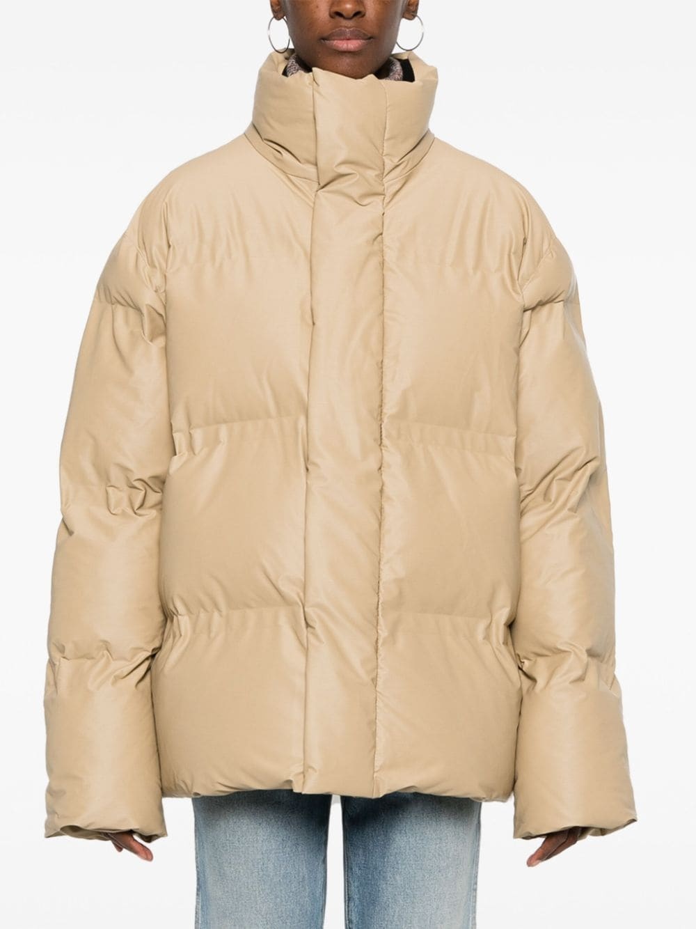 funnel-neck padded jacket - 3