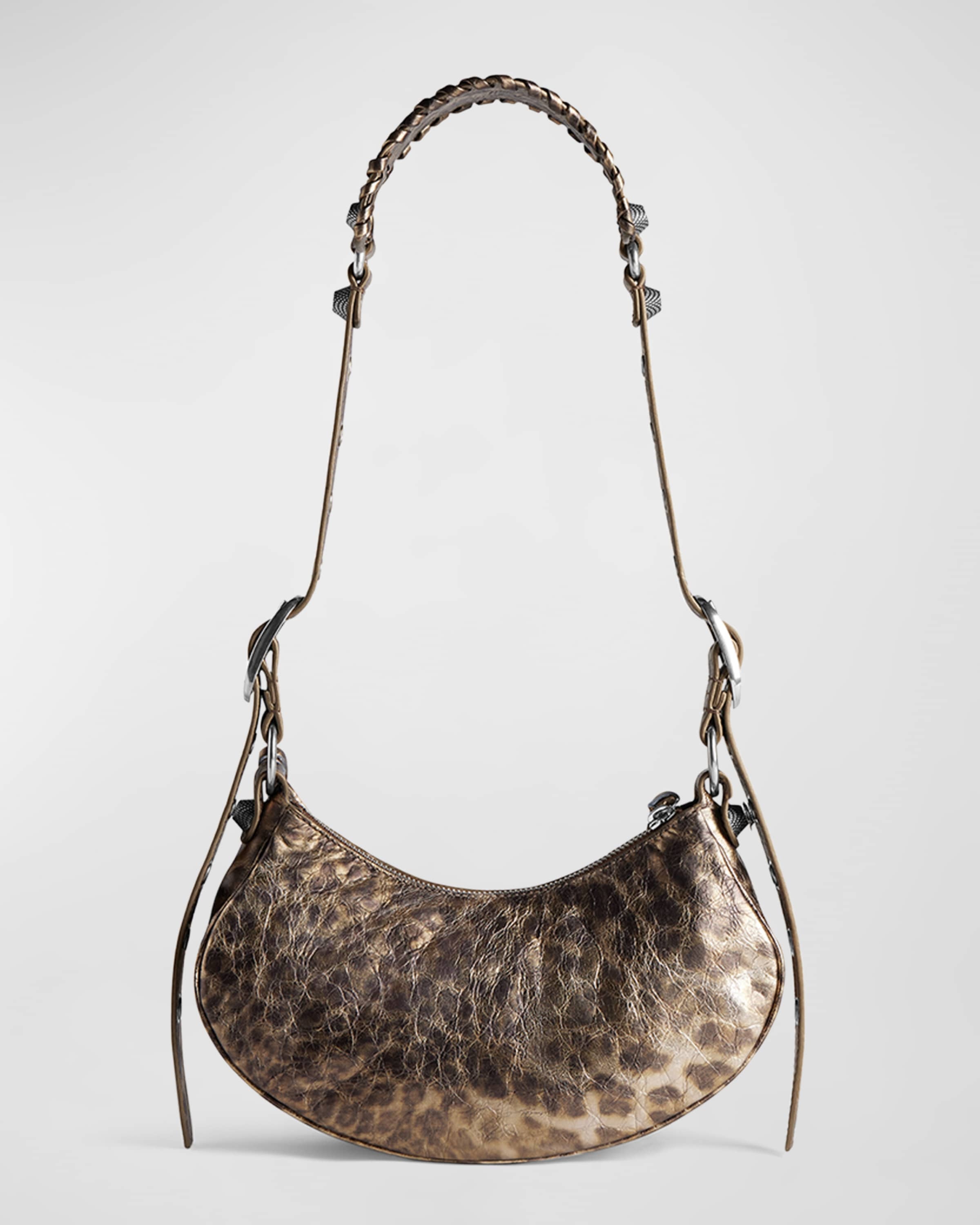 Le Cagole XS Leopard-Print Metallic Shoulder Bag - 4