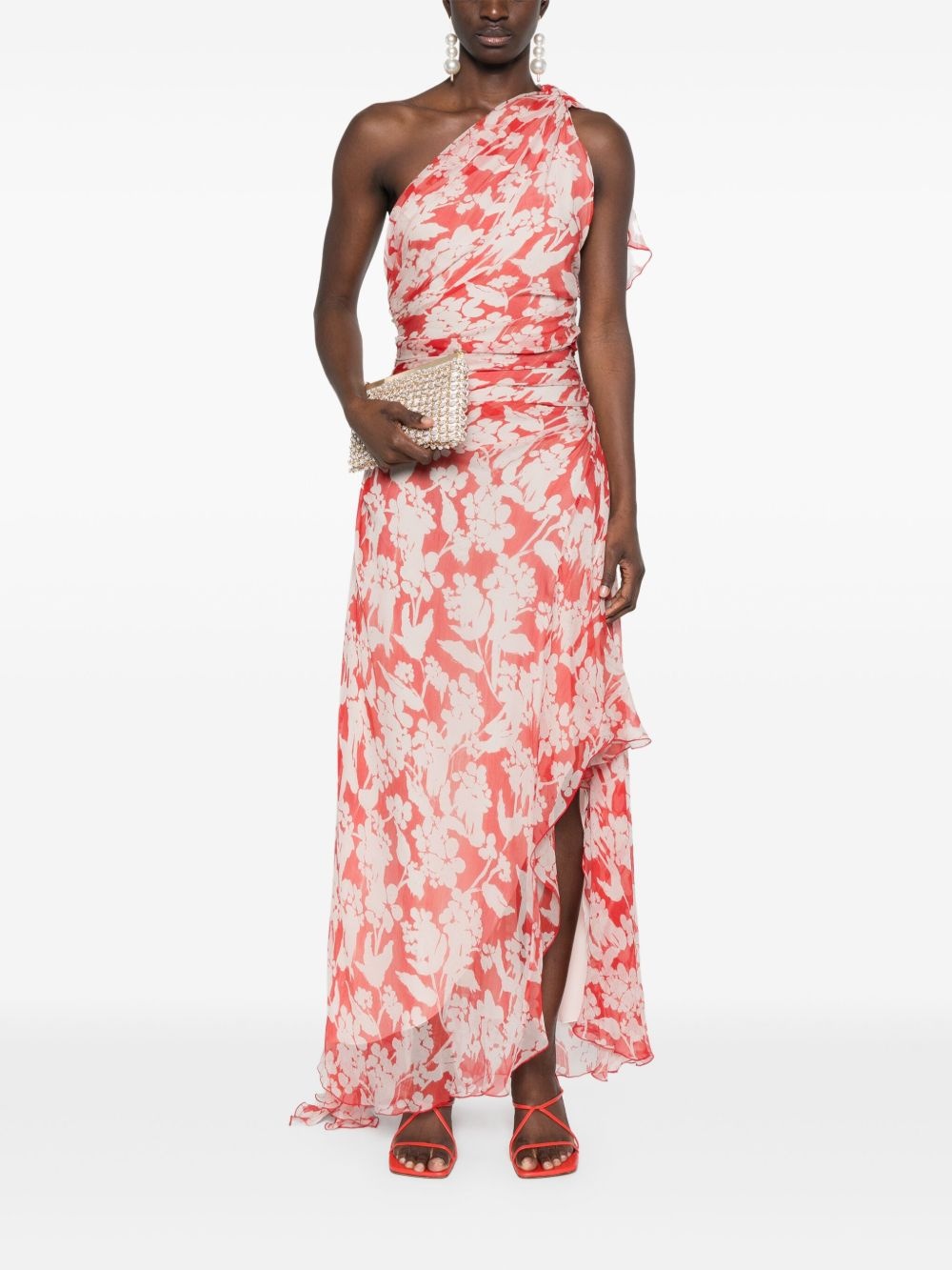 one-shoulder midi dress - 2
